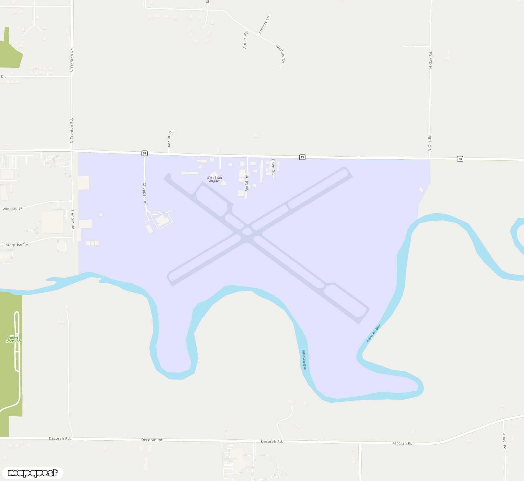 Carte de <span>Aérodrome de </span>West Bend Municipal<span>(ETB)</span>