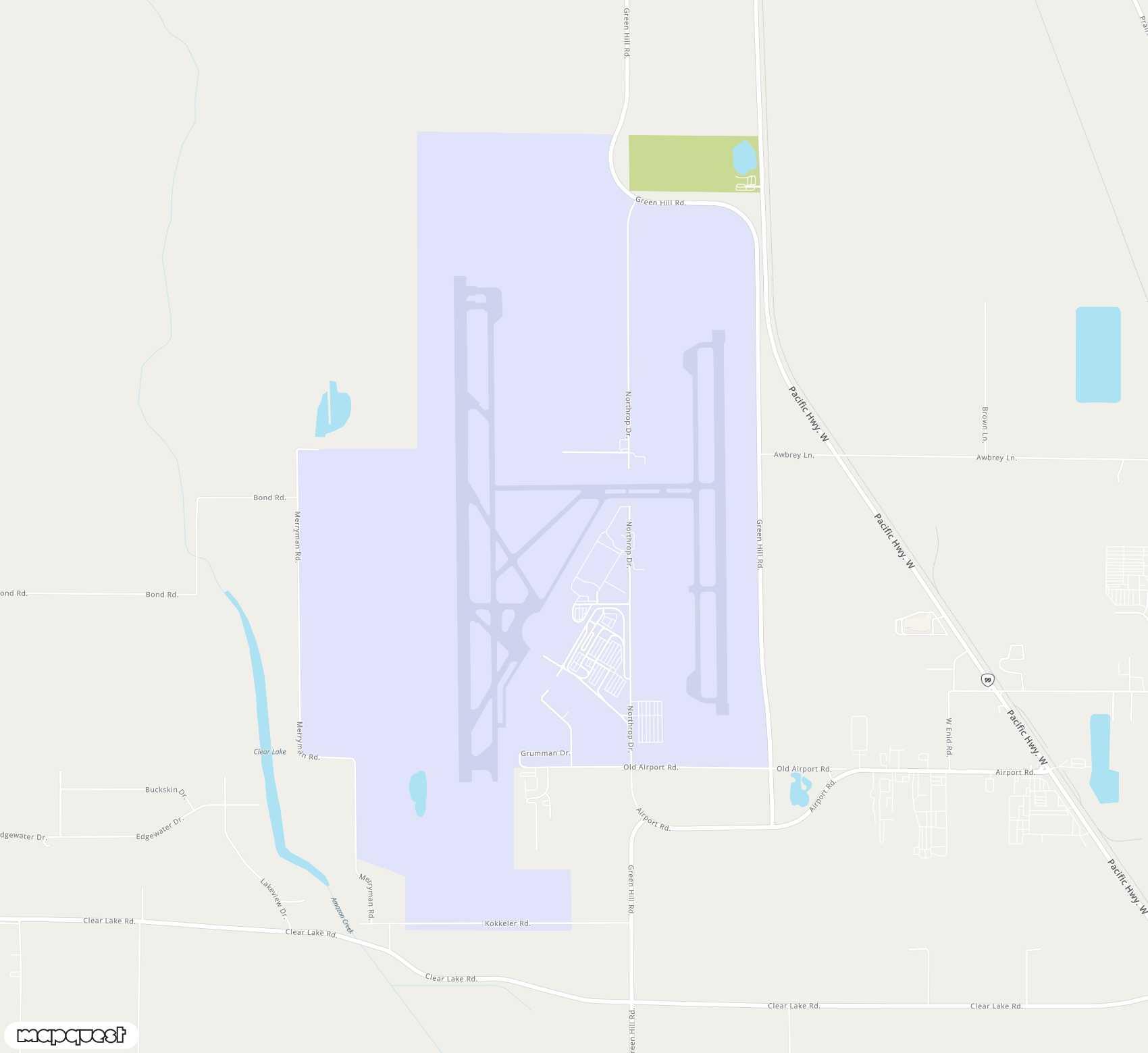 Carte de <span>Aéroport de </span>Mahlon Sweet Field<span>(EUG)</span>