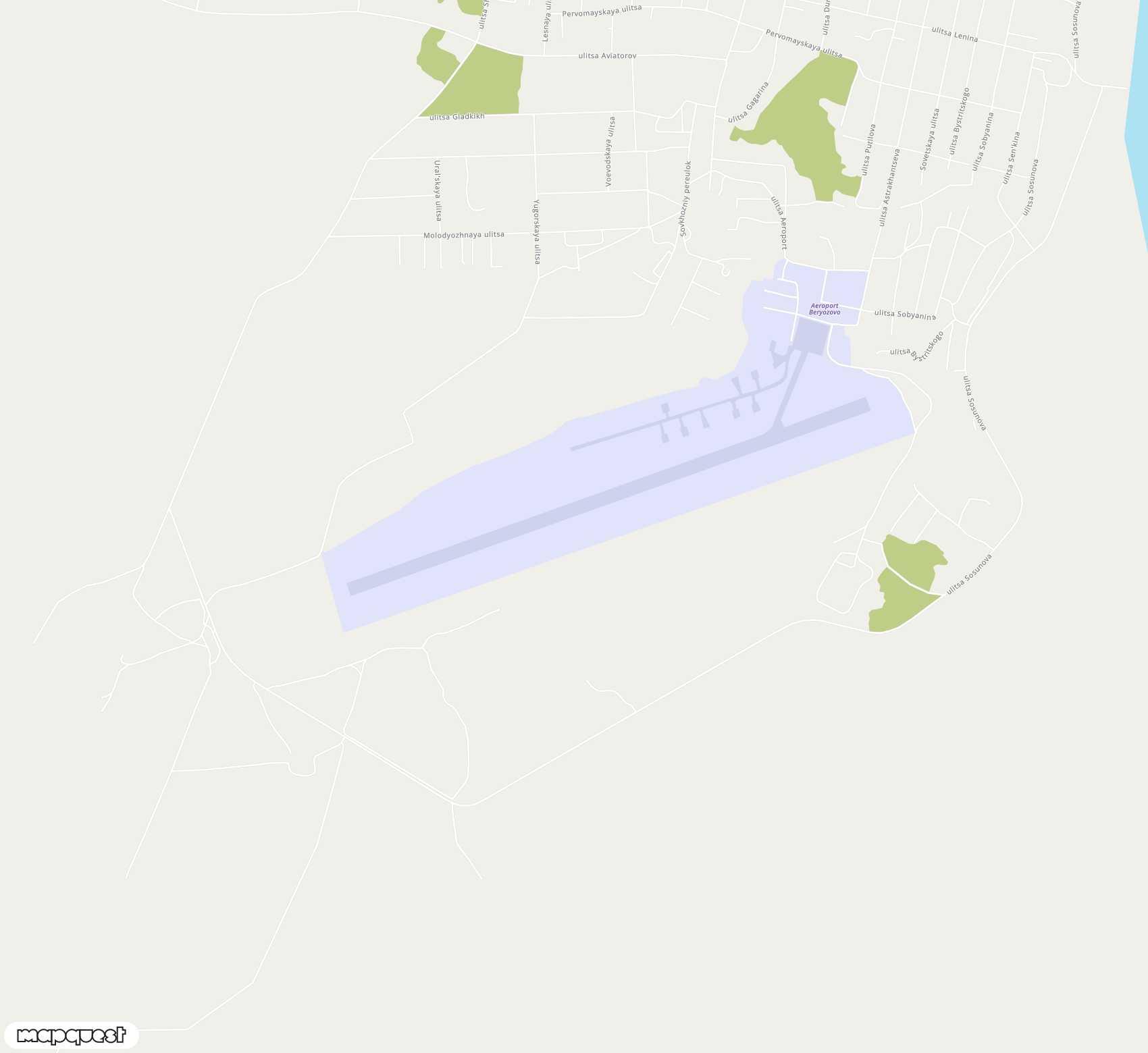 Carte de Berezovo <span>airport (EZV)</span>