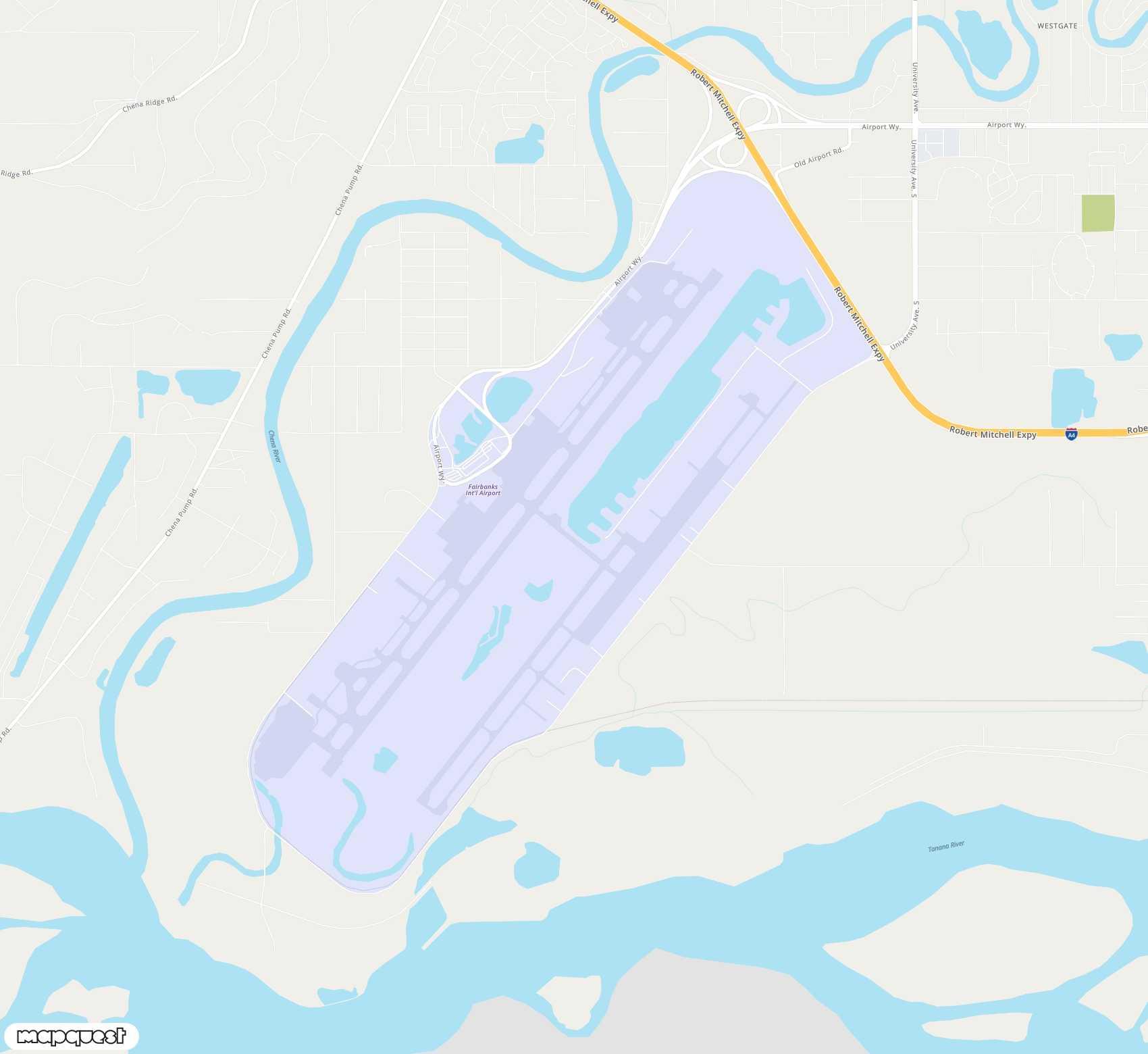 Carte de <span>Aéroport international de </span>Fairbanks<span>(FAI)</span>