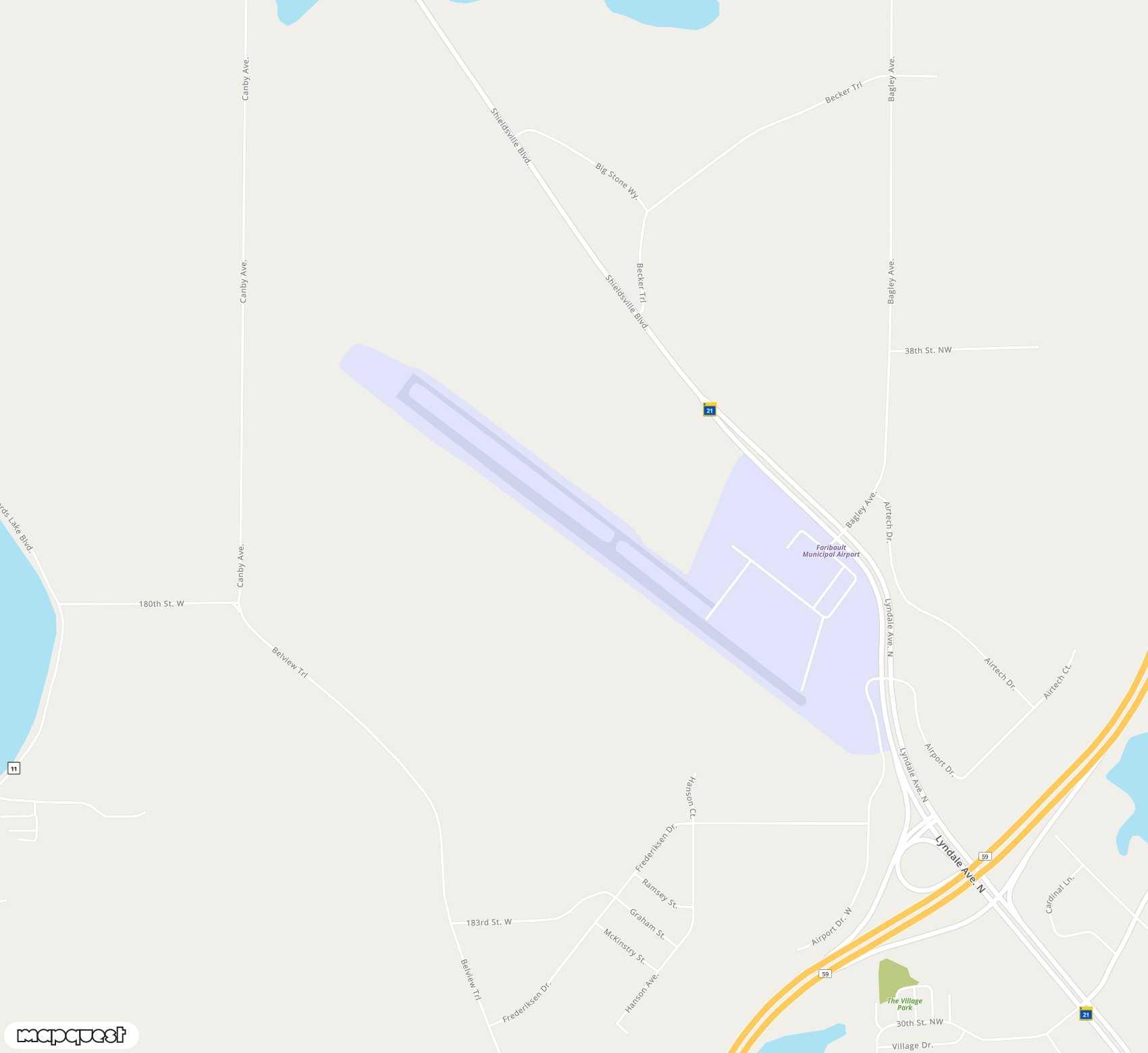 Carte de <span>Aérodrome de </span>Faribault Municipal-Liz Wall Strohfus Field<span>(FBL)</span>