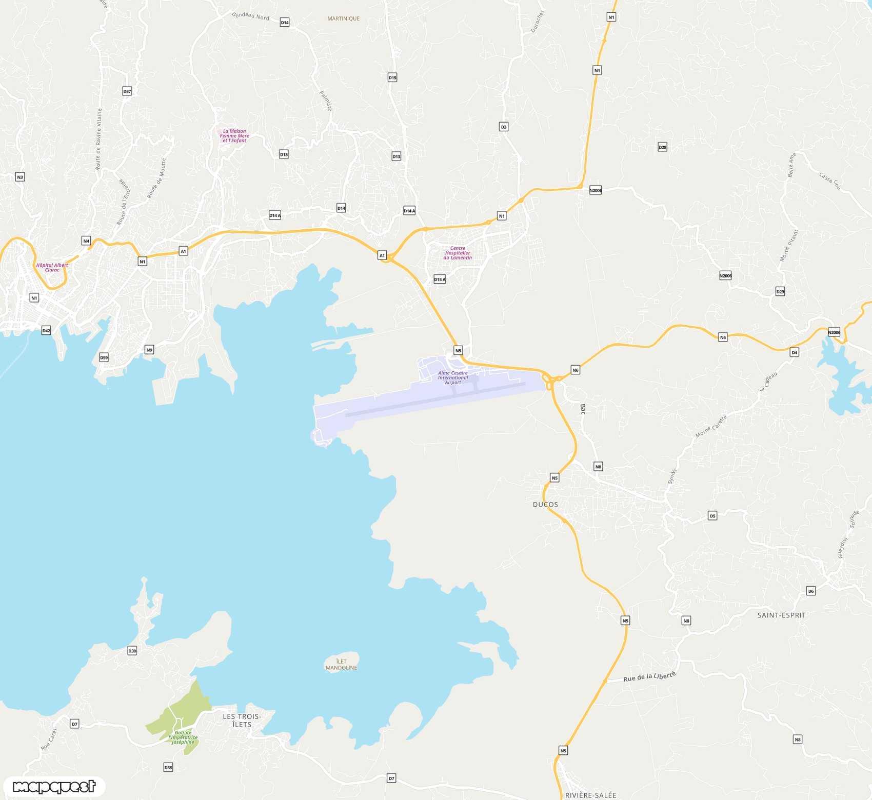 Carte de Martinique Aimé Césaire <span>international airport (FDF)</span>