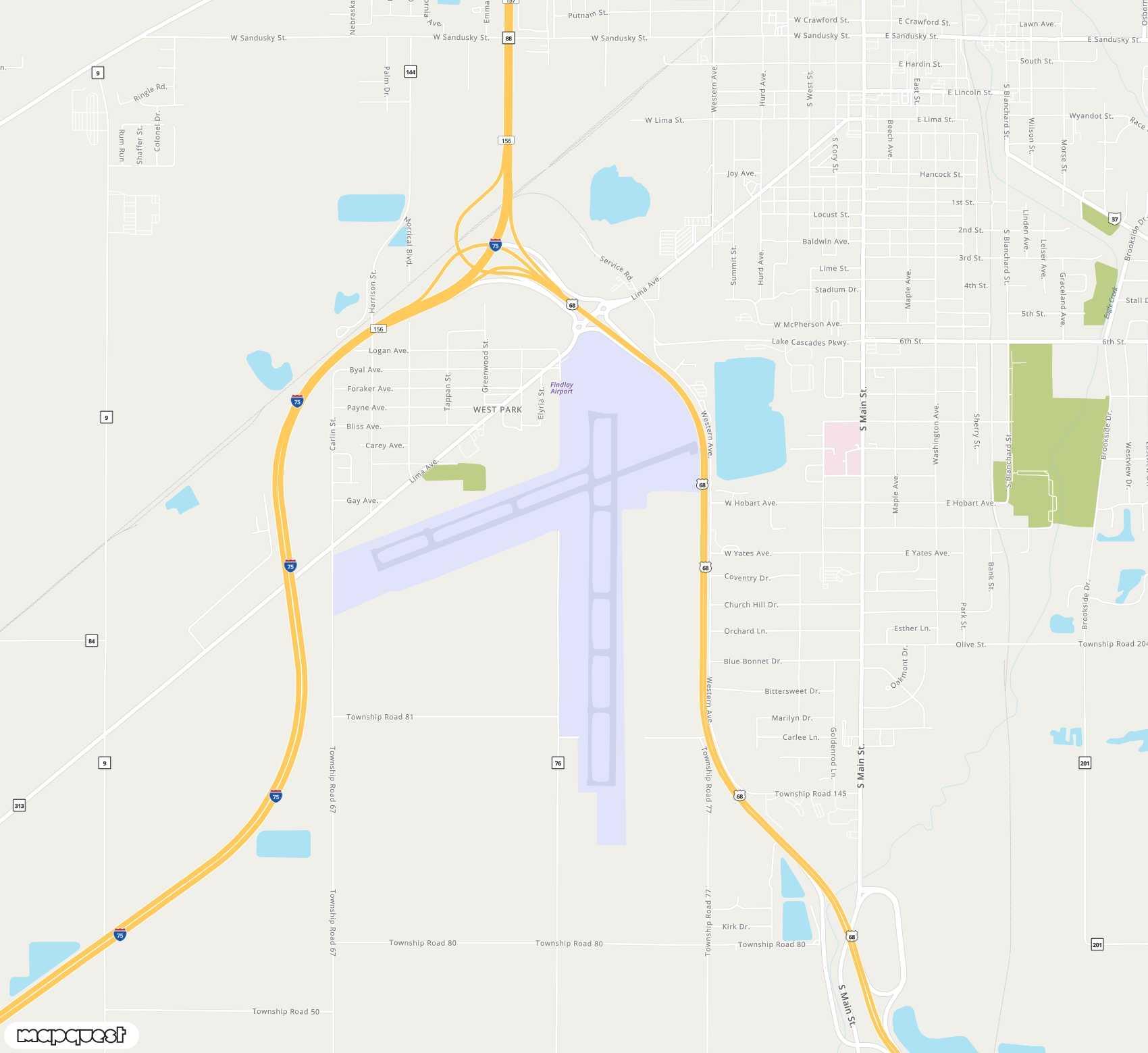 Carte de Findlay <span>airport (FDY)</span>