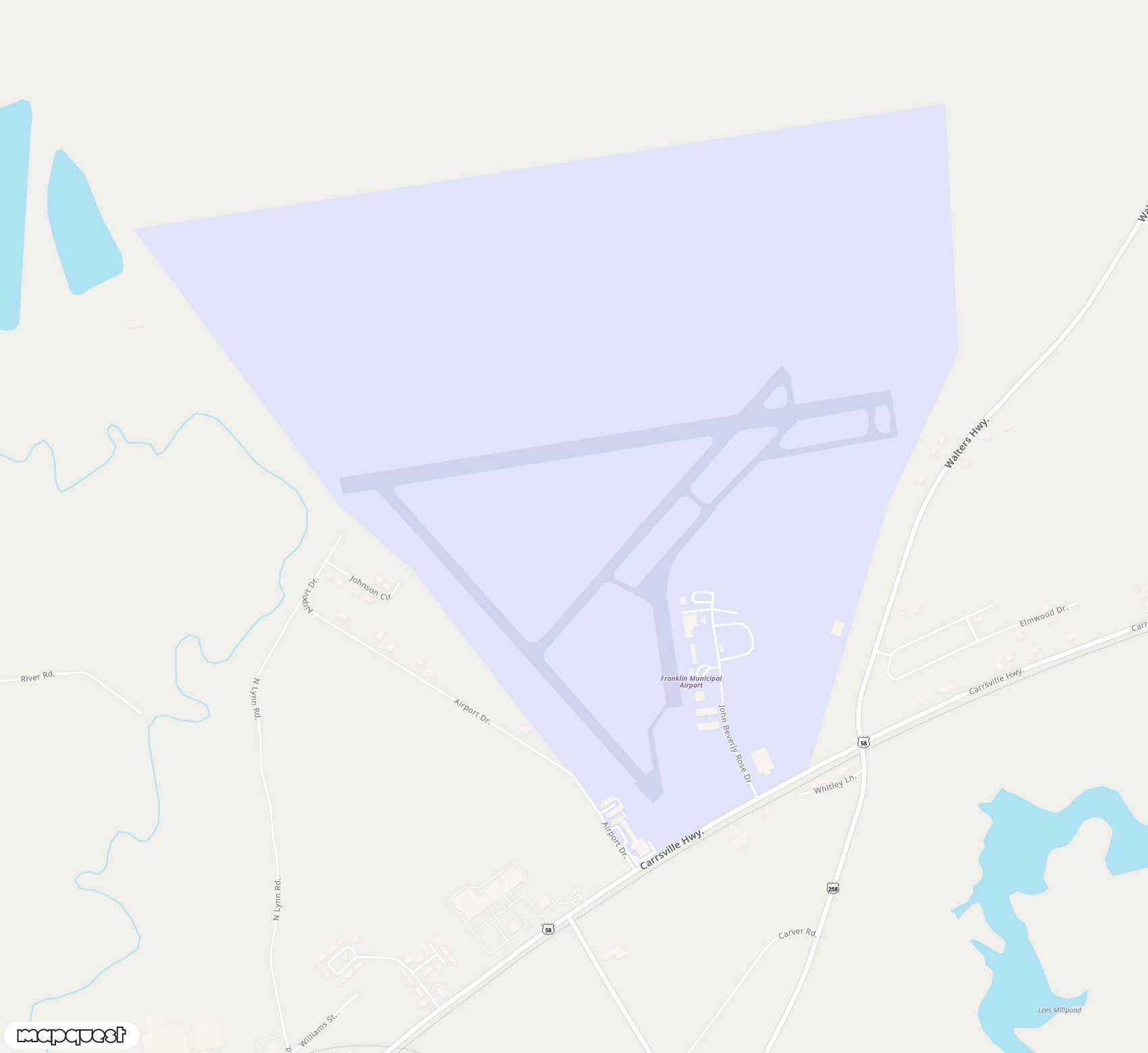 Carte de <span>Aérodrome de </span>Franklin Regional<span>(FKN)</span>