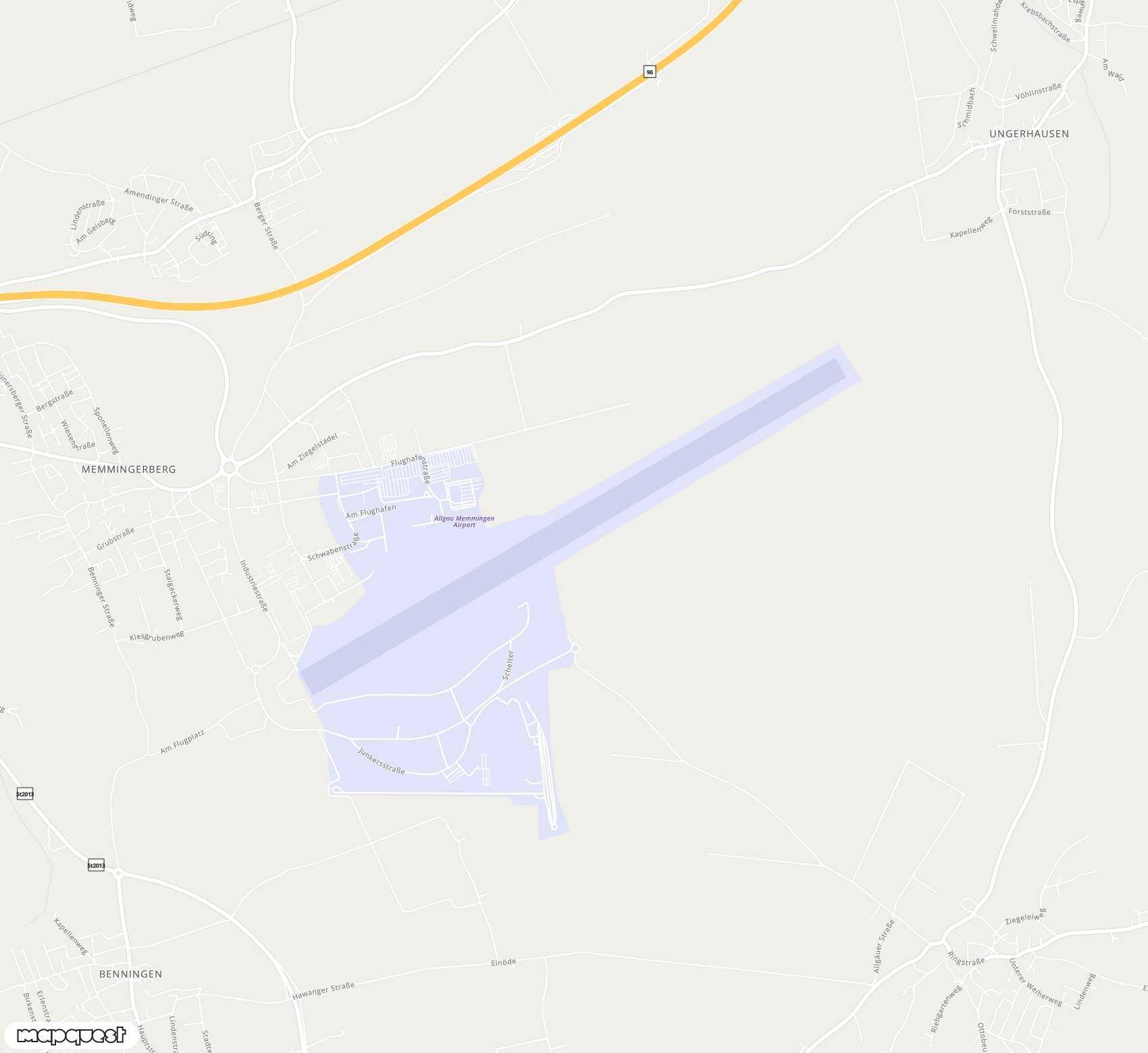 Carte de Memmingen Allgau <span>airport (FMM)</span>