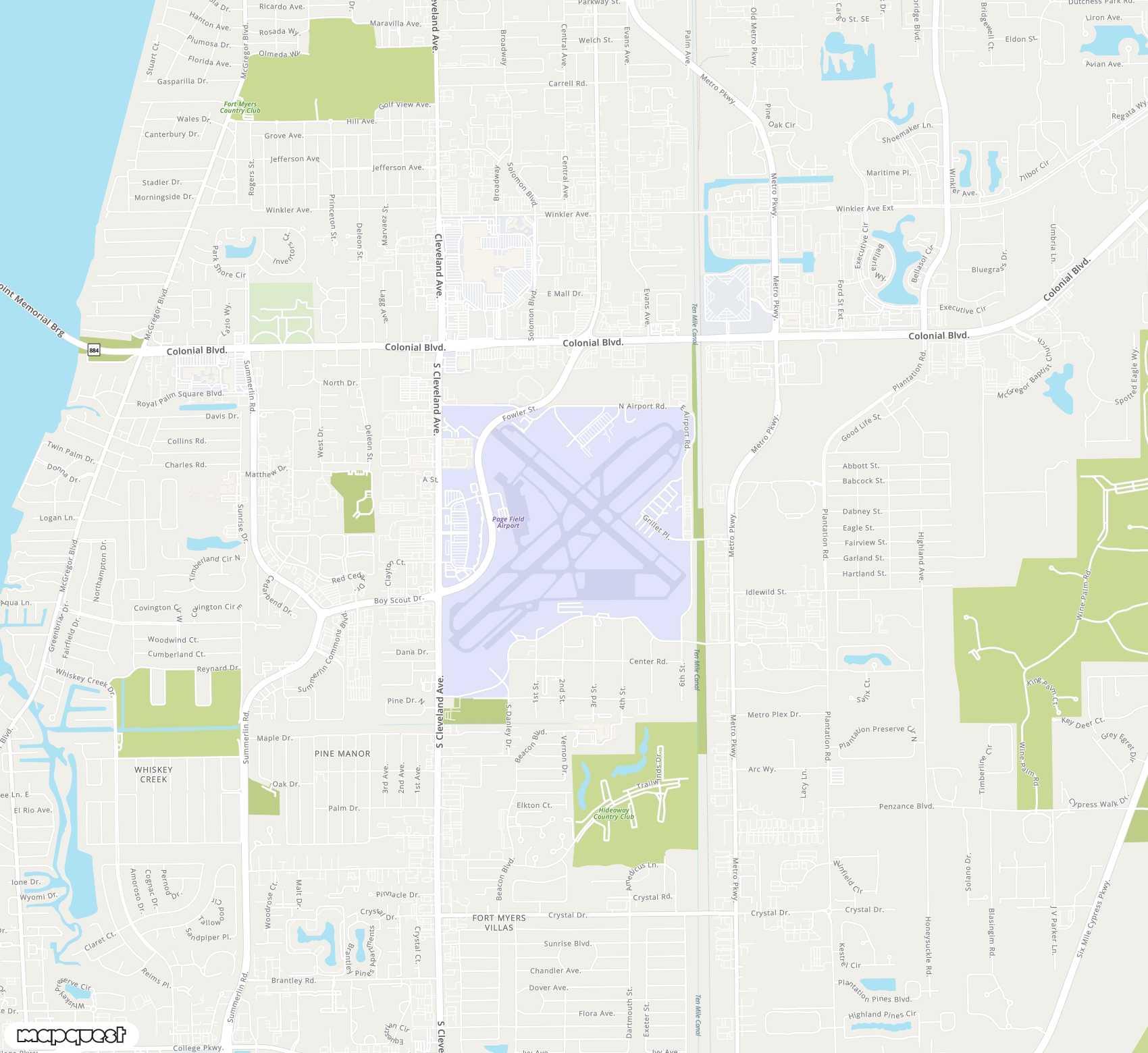 Carte de <span>Aéroport de </span>Page Field<span>(FMY)</span>