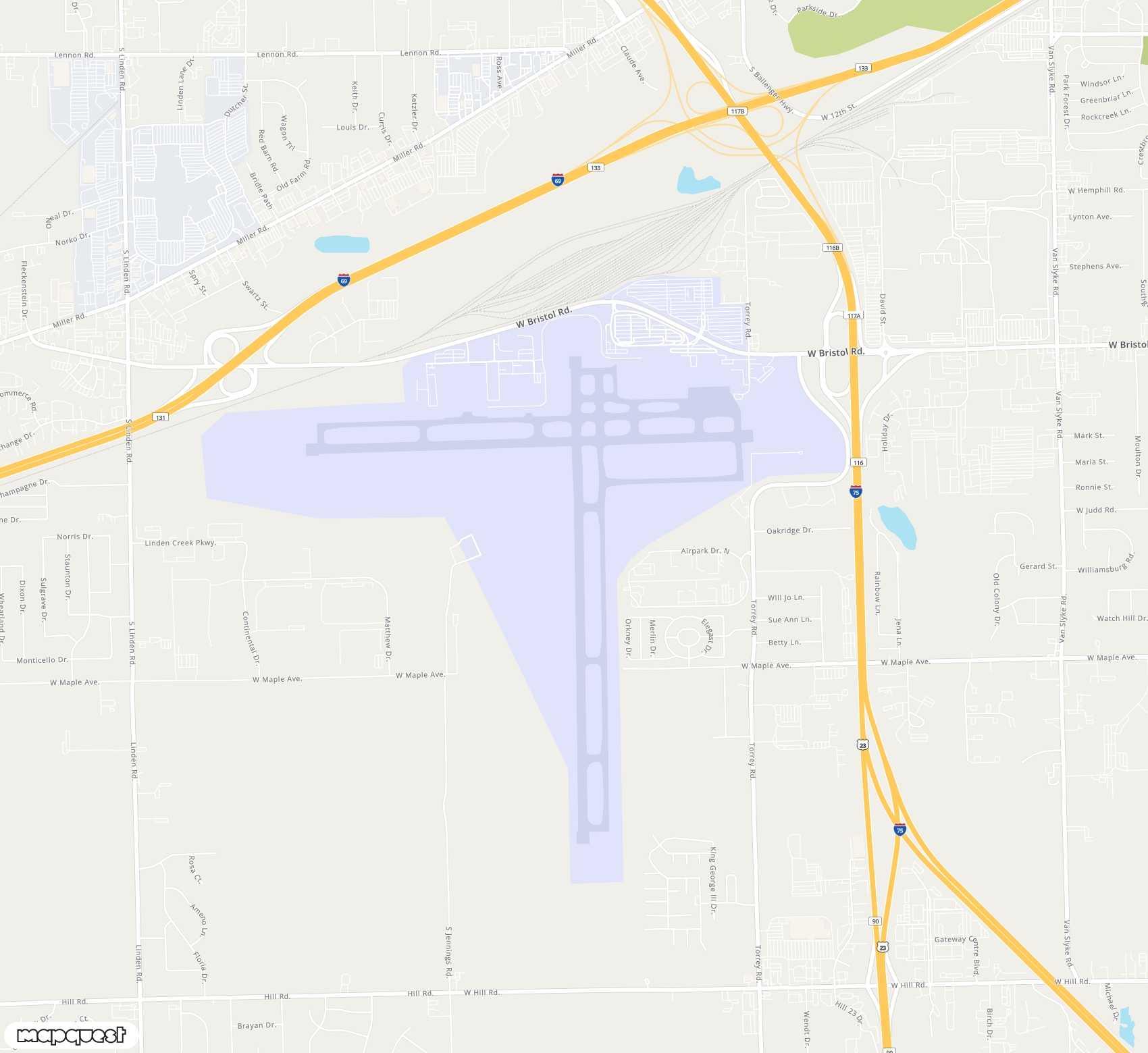 Carte de Bishop <span>airport (FNT)</span>