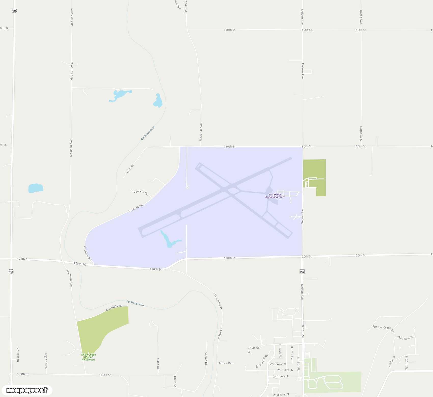 Carte de <span>Aéroport de </span>Fort Dodge Regional<span>(FOD)</span>