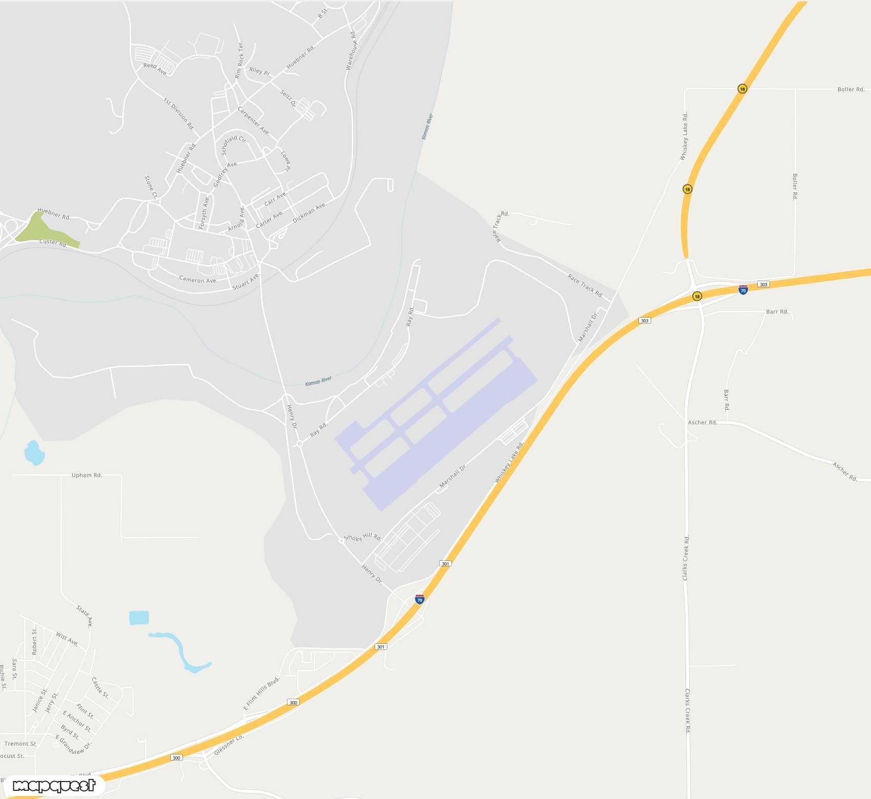 Carte de <span>Aéroport de </span>Marshall Army Air Field<span>(FRI)</span>