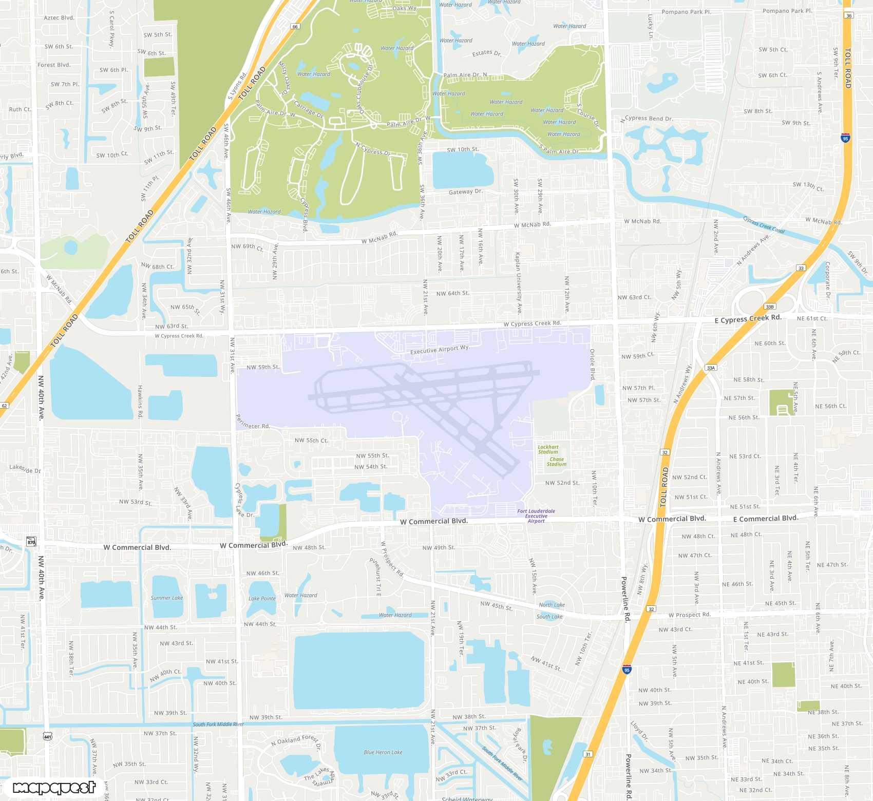 Carte de Fort Lauderdale Executive <span>airport (FXE)</span>