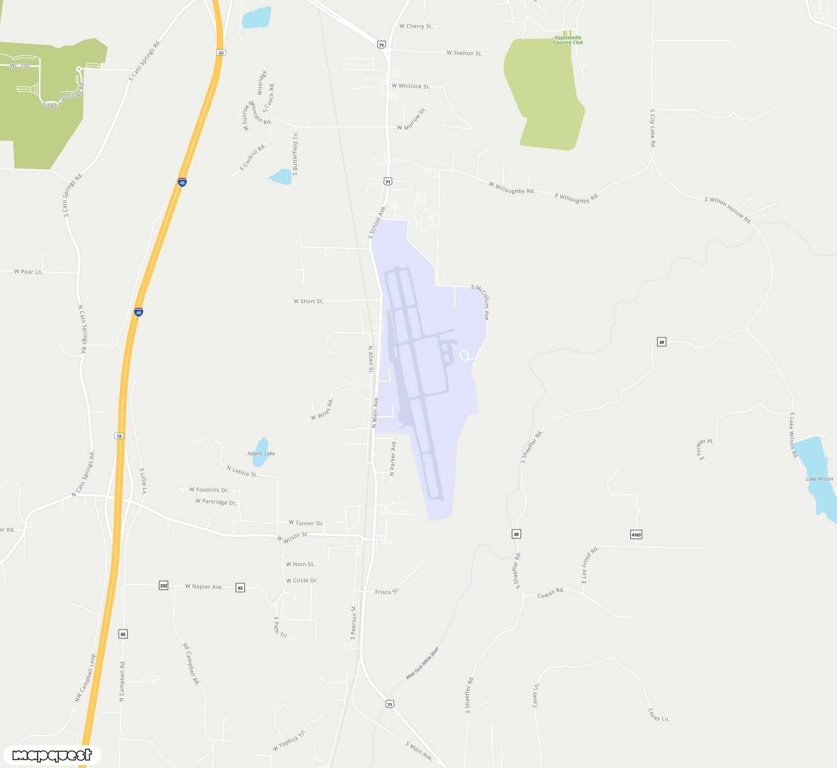 Carte de <span>Aéroport de </span>Drake Field<span>(FYV)</span>