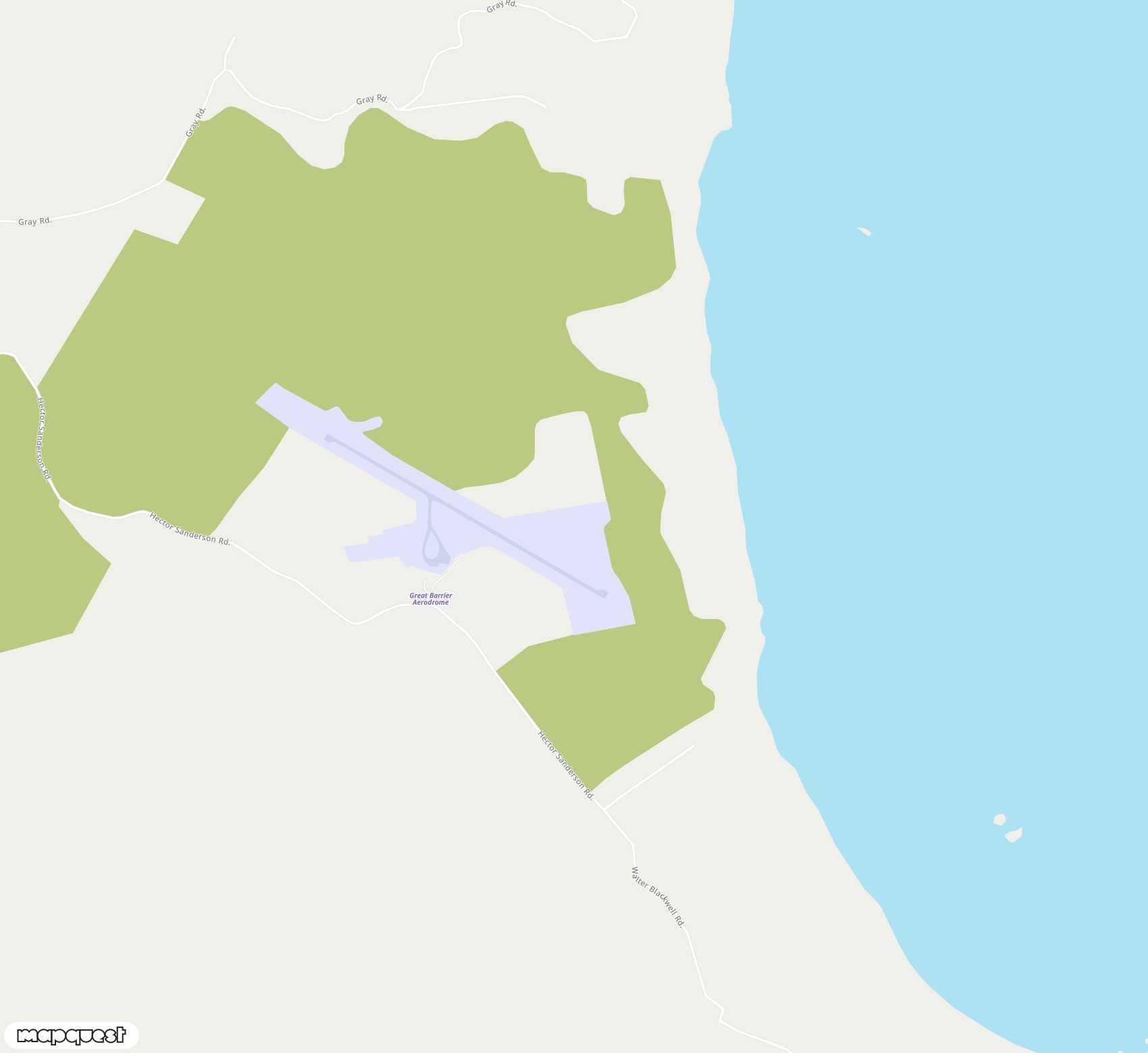 Carte de Great Barrier Aerodrome <span>airfield (GBZ)</span>