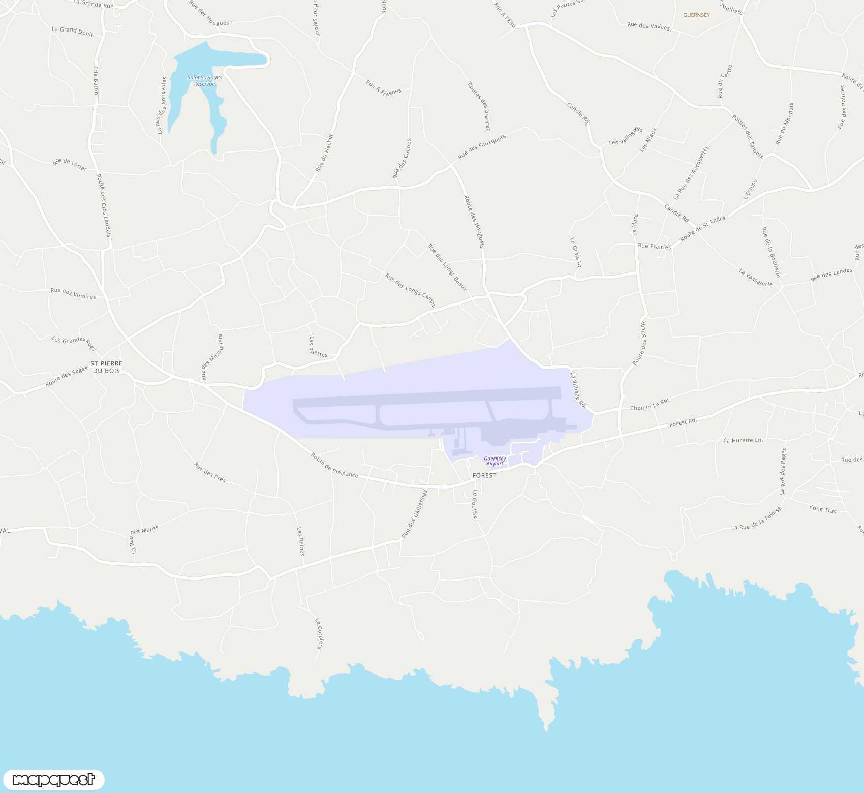 Carte de Guernsey <span>airport (GCI)</span>