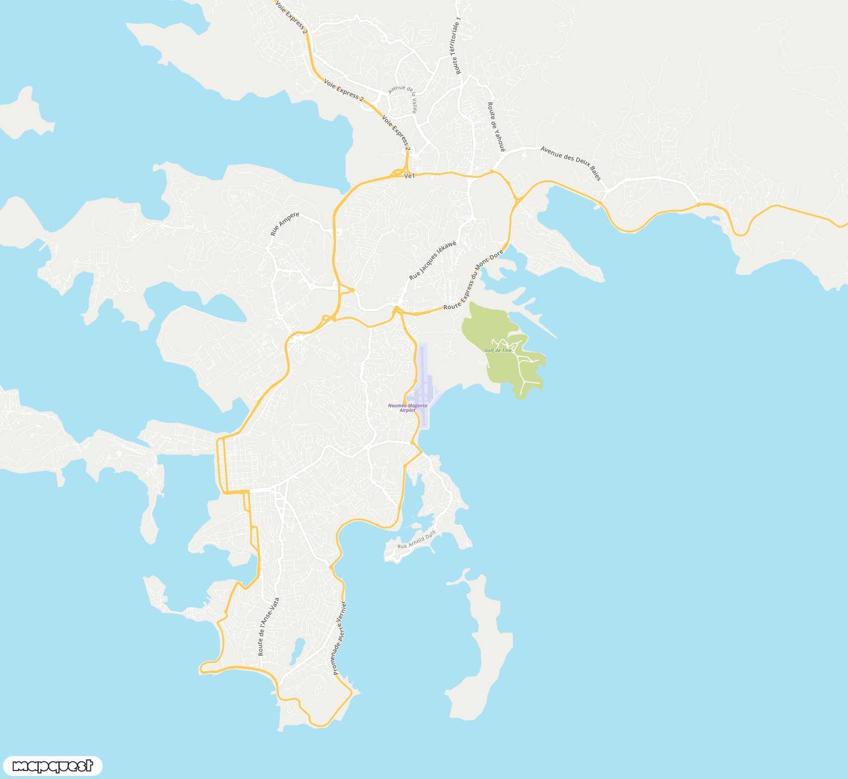 Carte de Nouméa Magenta <span>international airport (GEA)</span>