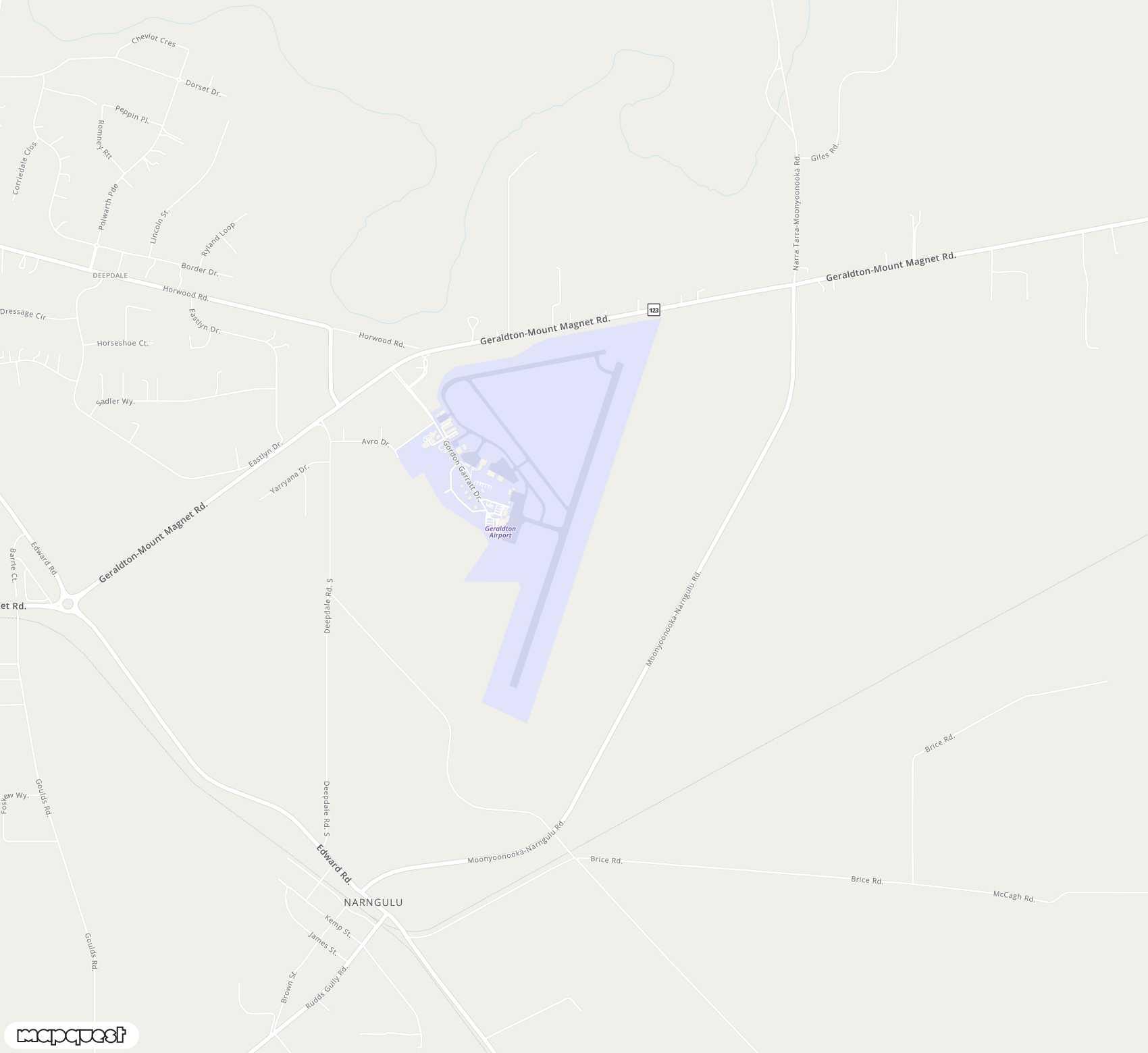 Carte de Geraldton <span>airport (GET)</span>