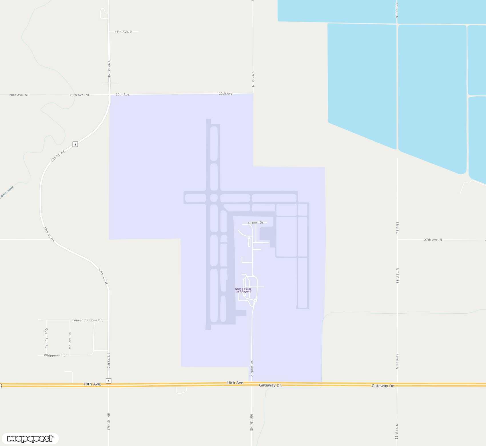 Carte de <span>Aéroport de </span>Grand Forks<span>(GFK)</span>