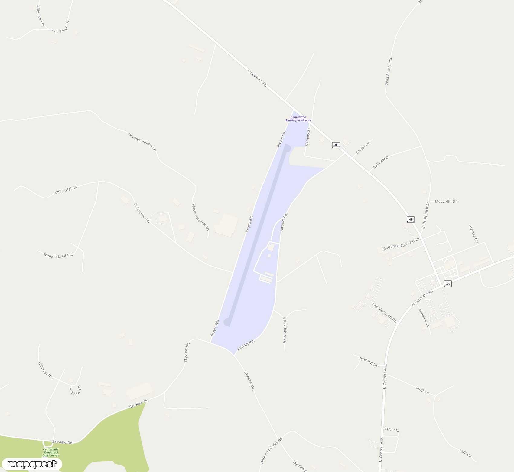 Carte de <span>Aérodrome de </span>Centerville Municipal<span>(GHM)</span>