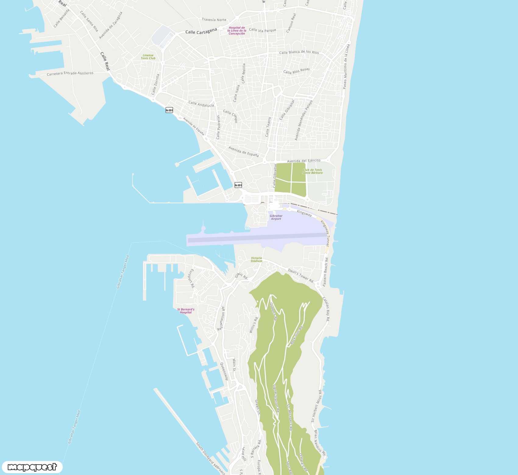 Carte de Gibraltar <span>airport (GIB)</span>