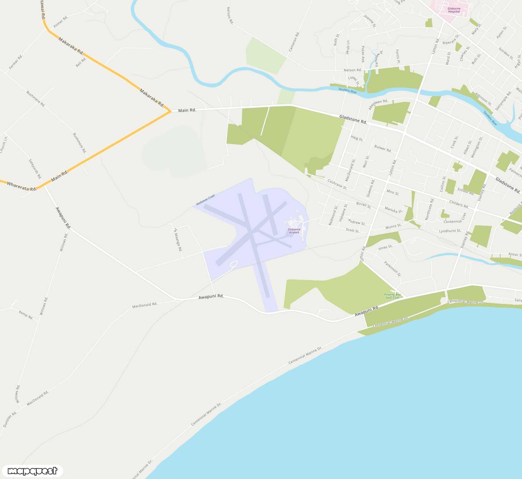 Carte de Gisborne <span>airport (GIS)</span>