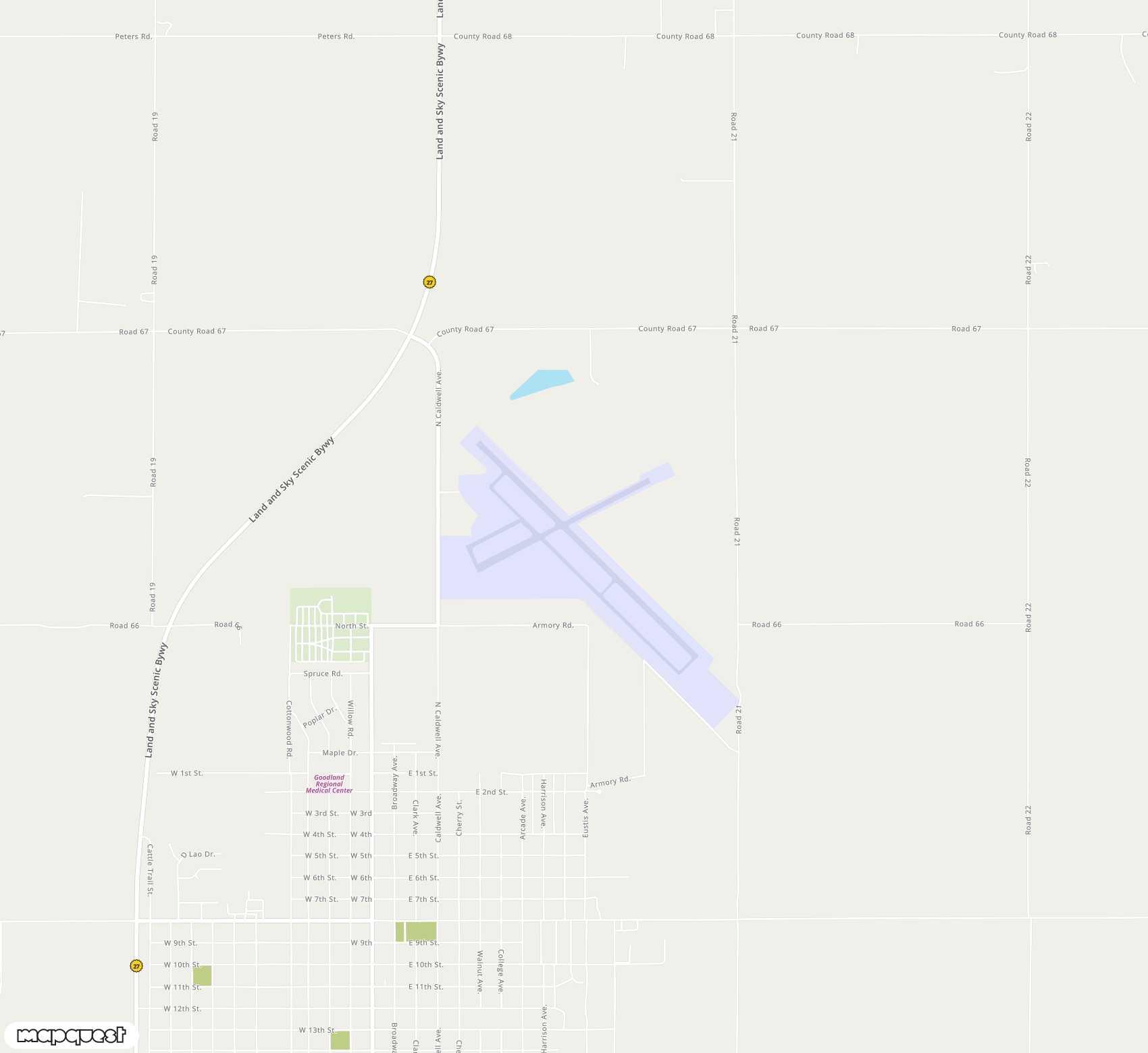 Carte de <span>Aéroport de </span>Renner Field-Goodland Municipal<span>(GLD)</span>
