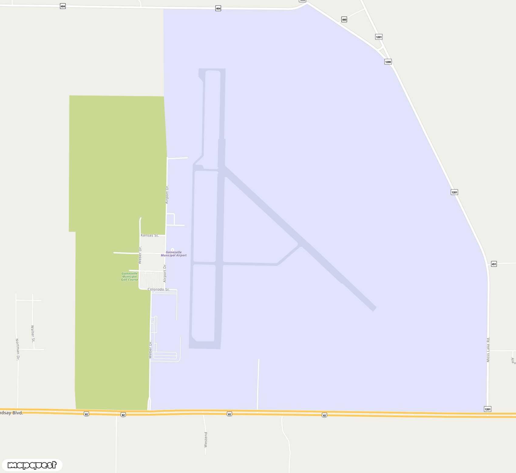 Carte de <span>Aérodrome de </span>Gainesville Municipal<span>(GLE)</span>