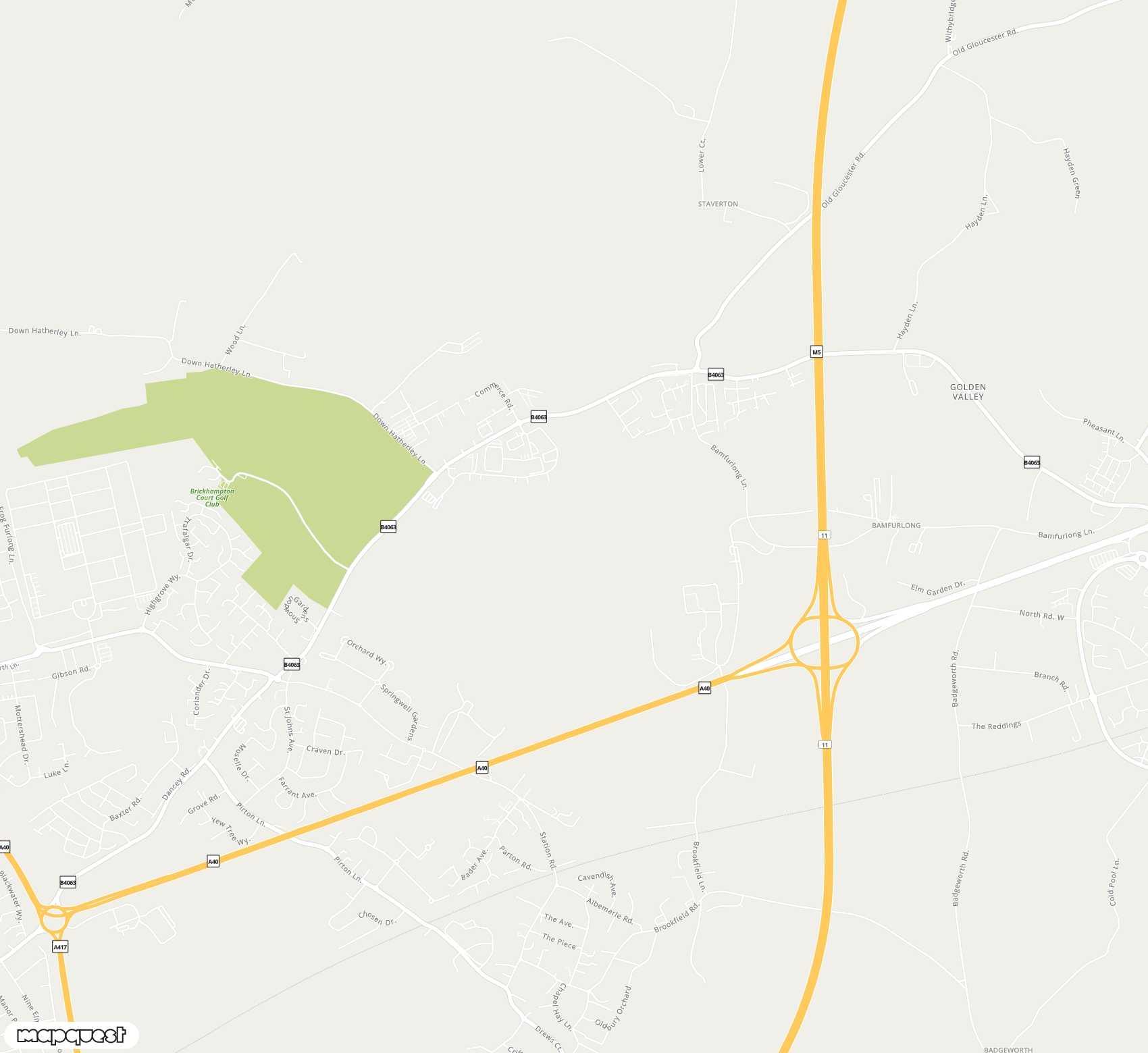 Carte de Gloucestershire <span>airport (GLO)</span>