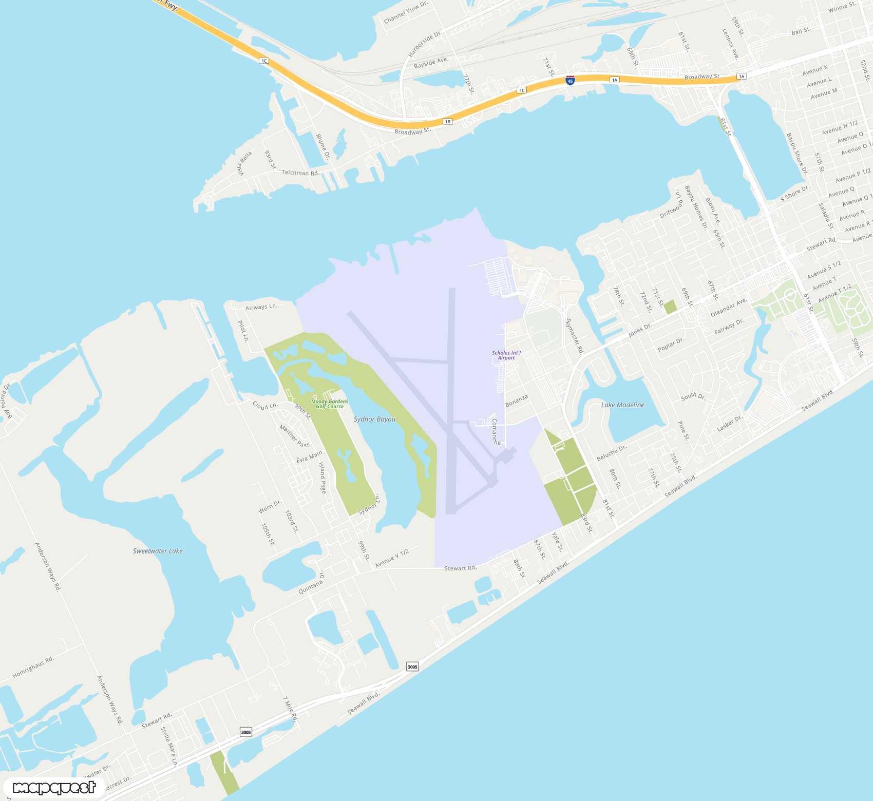 Carte de <span>Aéroport de </span>Scholes At Galveston<span>(GLS)</span>