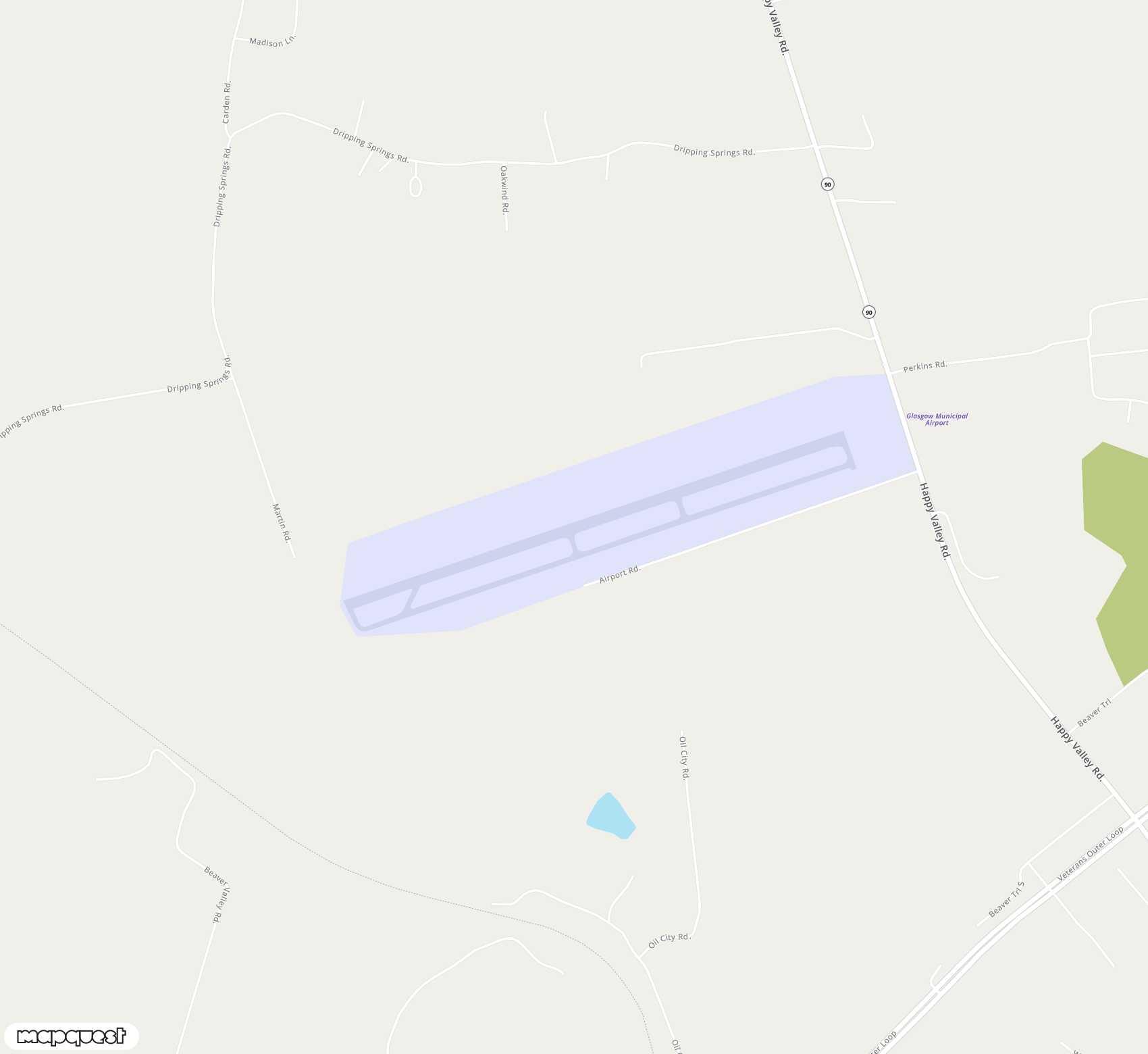 Carte de <span>Aérodrome de </span>Glasgow Municipal<span>(GLW)</span>