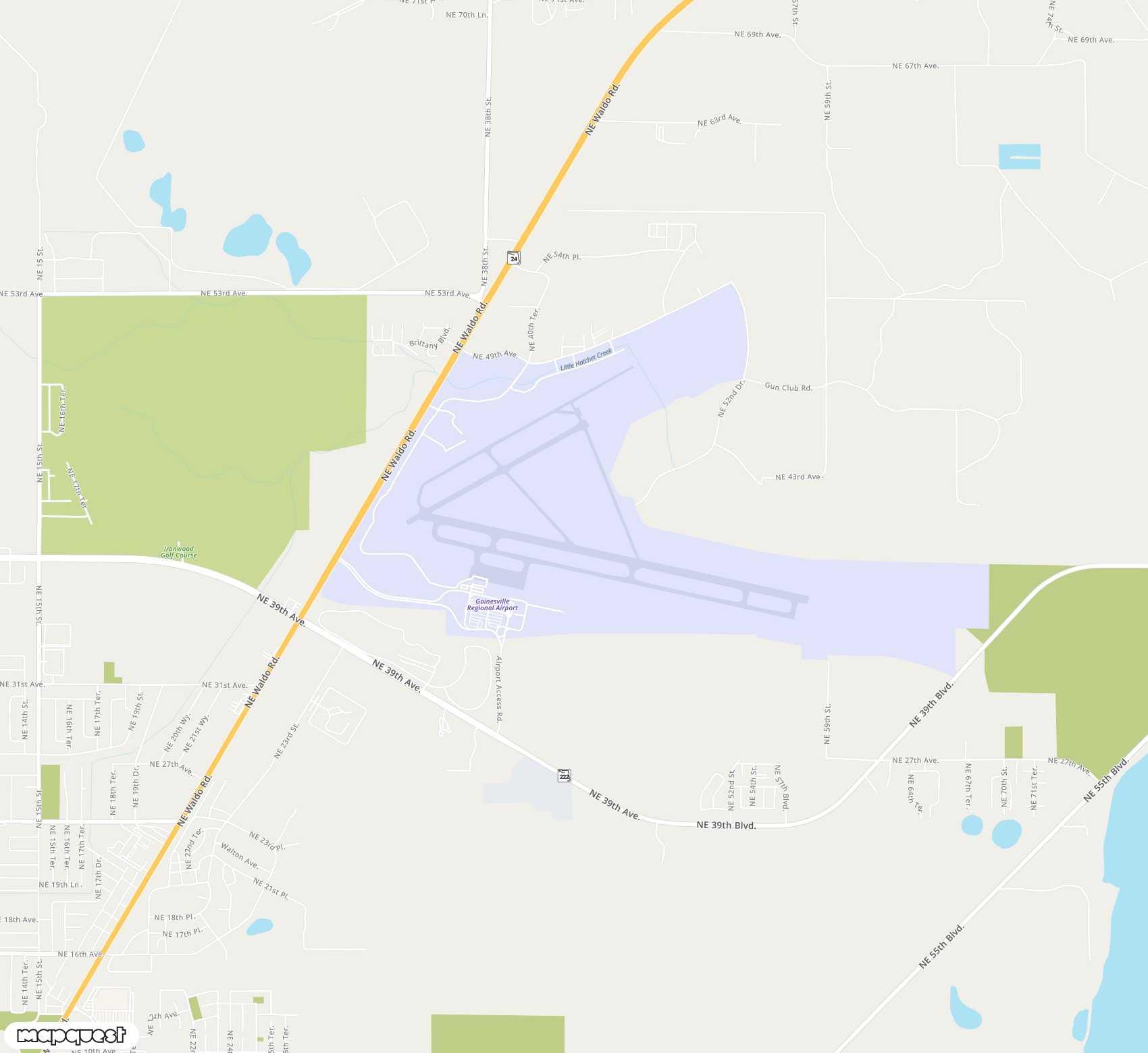 Carte de Gainesville Regional <span>airport (GNV)</span>