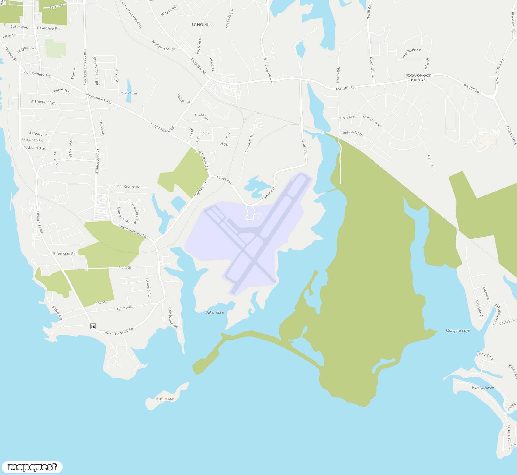 Carte de <span>Aéroport de </span>Groton New London<span>(GON)</span>