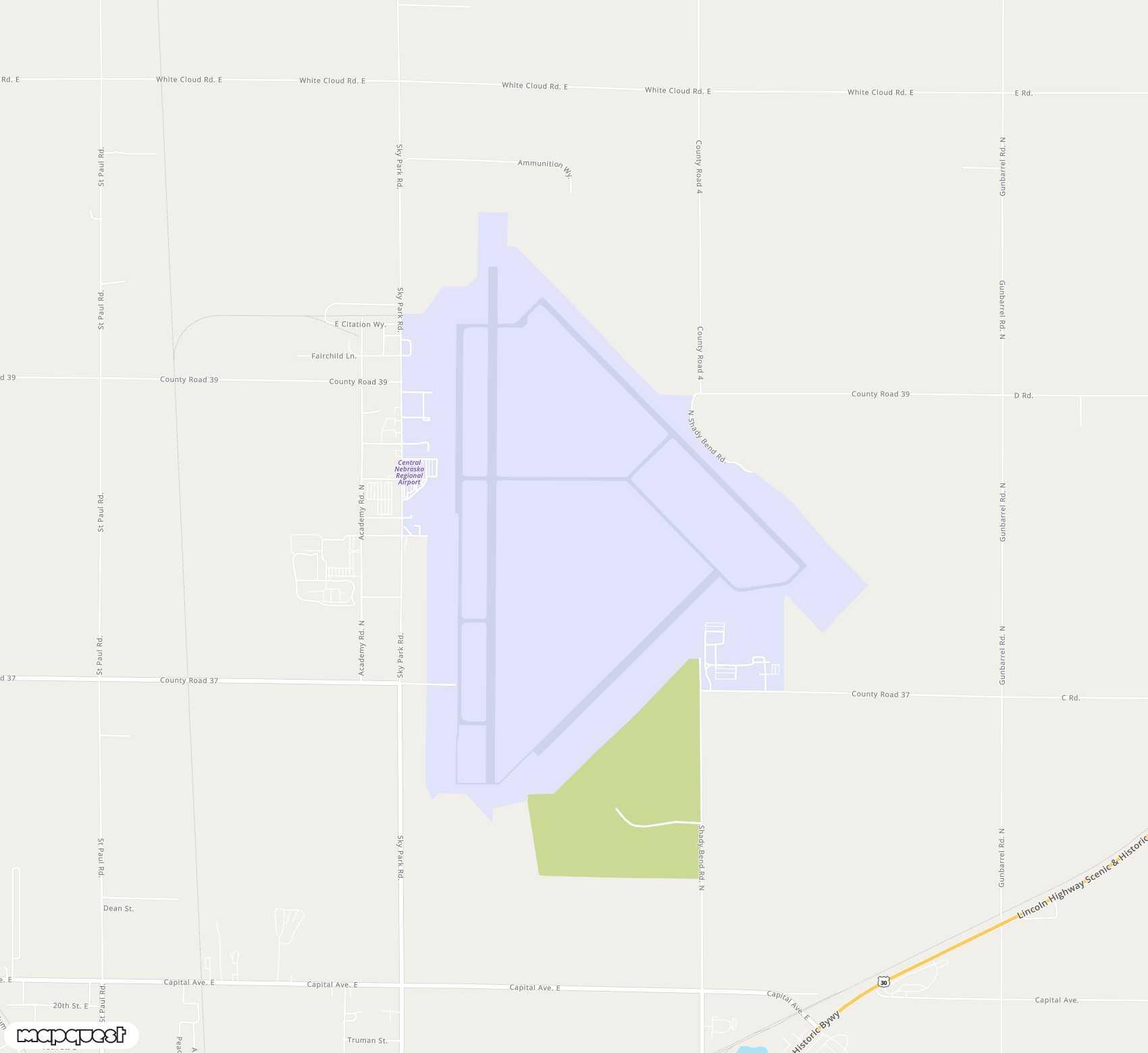 Carte de Central Nebraska Regional <span>airport (GRI)</span>