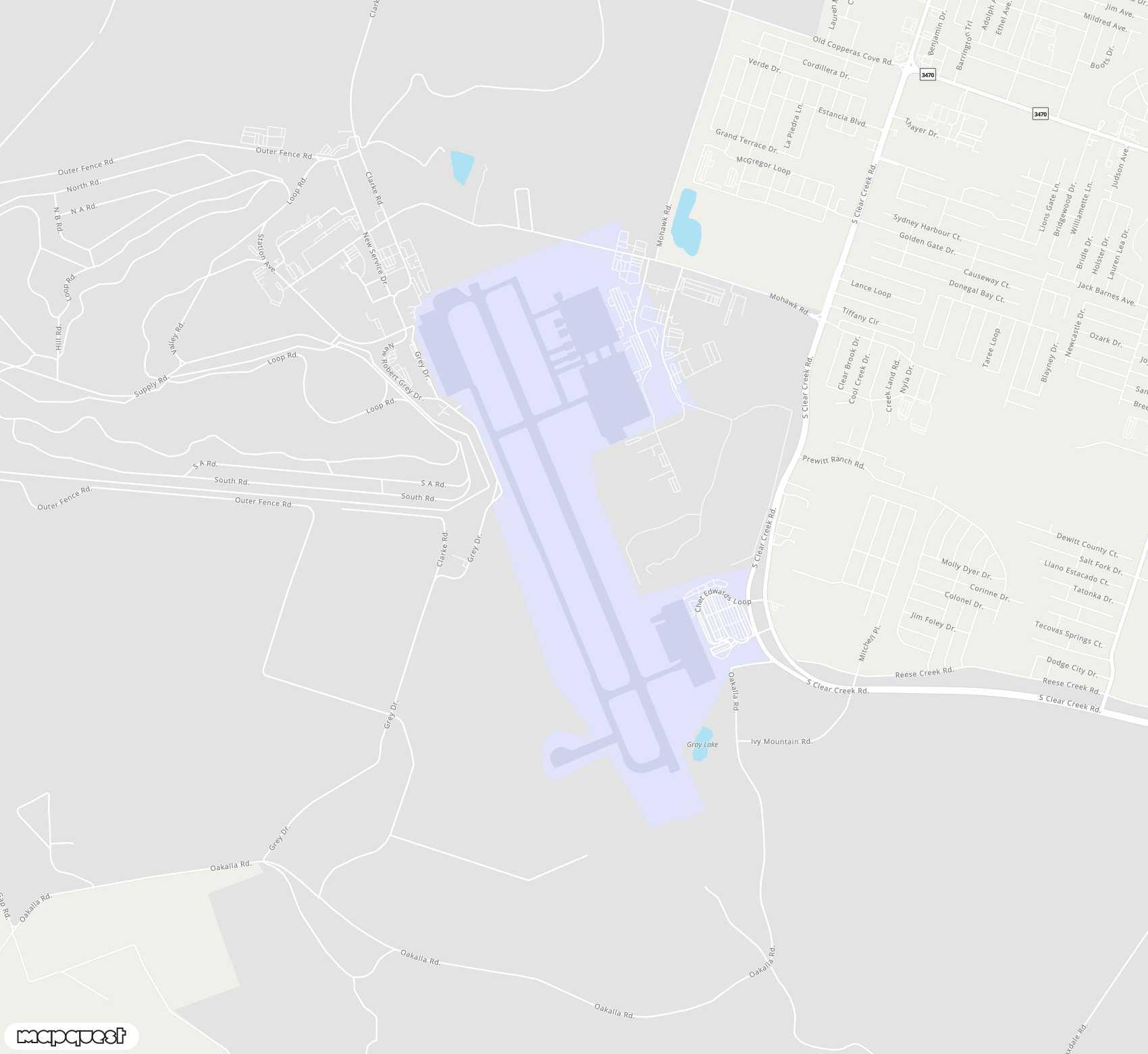 Carte de <span>Aéroport de </span>Killeen-Fort Hood Regional / Robert Gray Army Air Field<span>(GRK)</span>