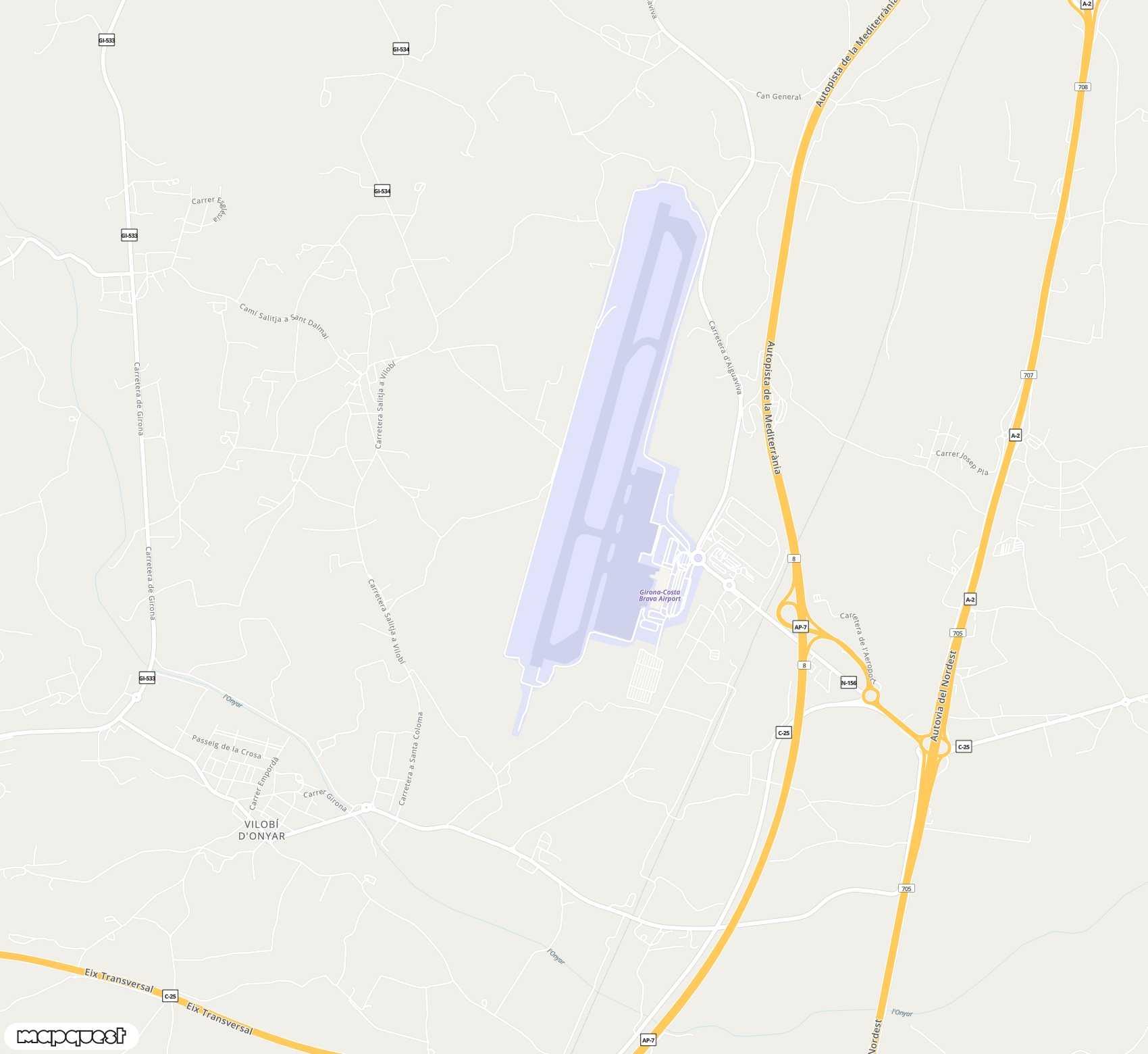 Carte de Girona-Costa Brava <span>airport (GRO)</span>