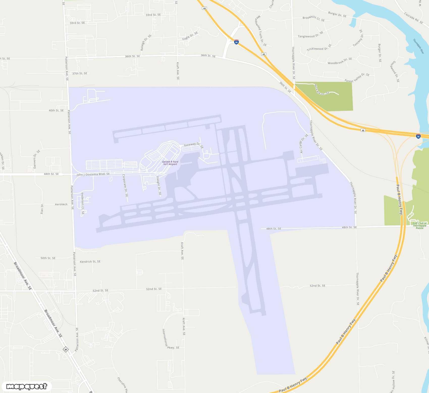 Carte de Gerald R. Ford <span>airport (GRR)</span>