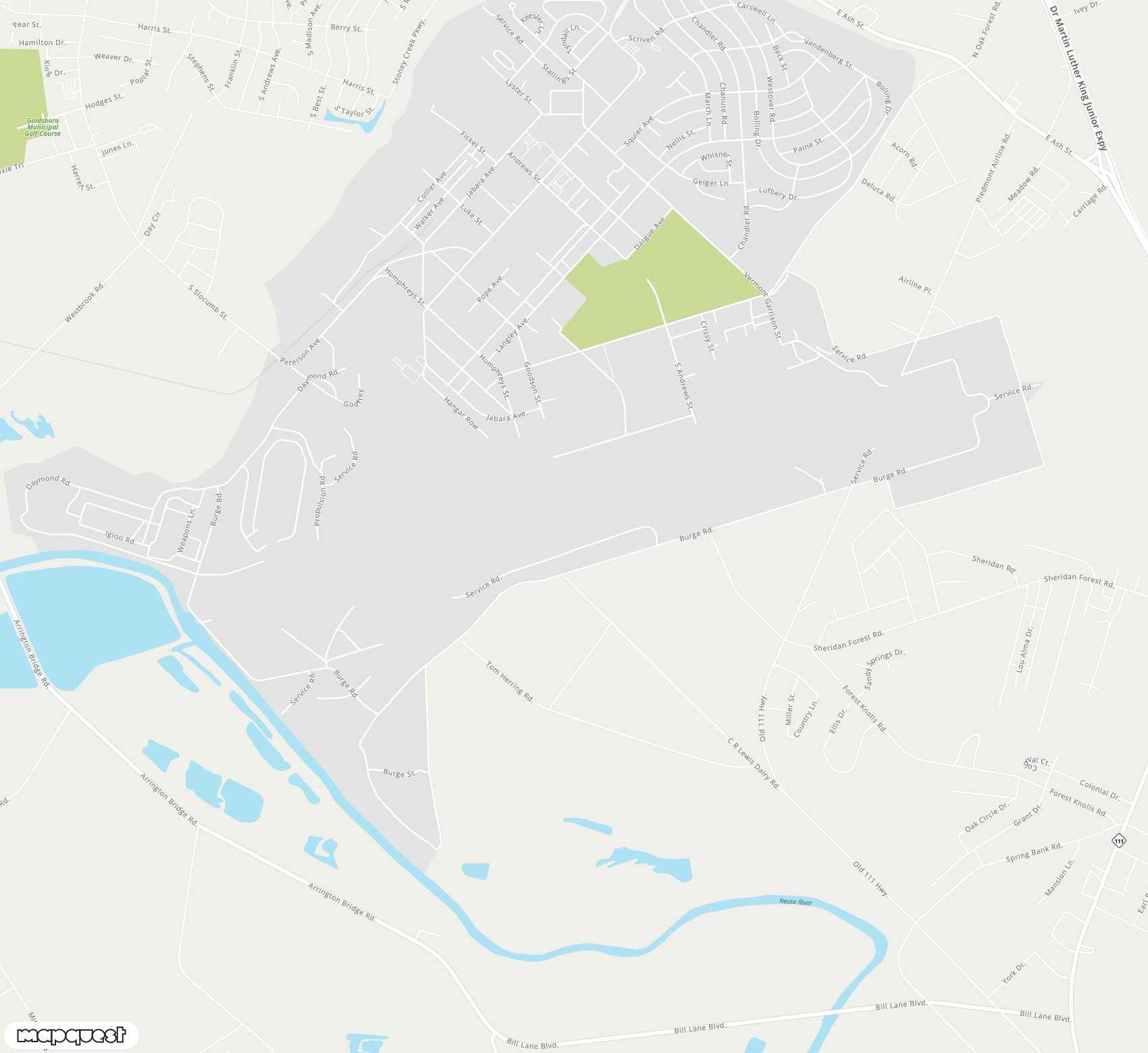 Carte de <span>Aéroport de </span>Seymour Johnson Air Force Base<span>(GSB)</span>