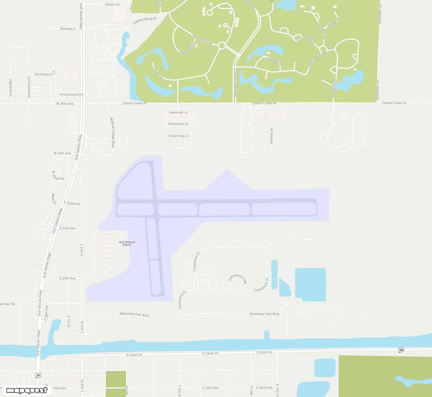 Carte de <span>Aérodrome de </span>Jack Edwards National<span>(GUF)</span>