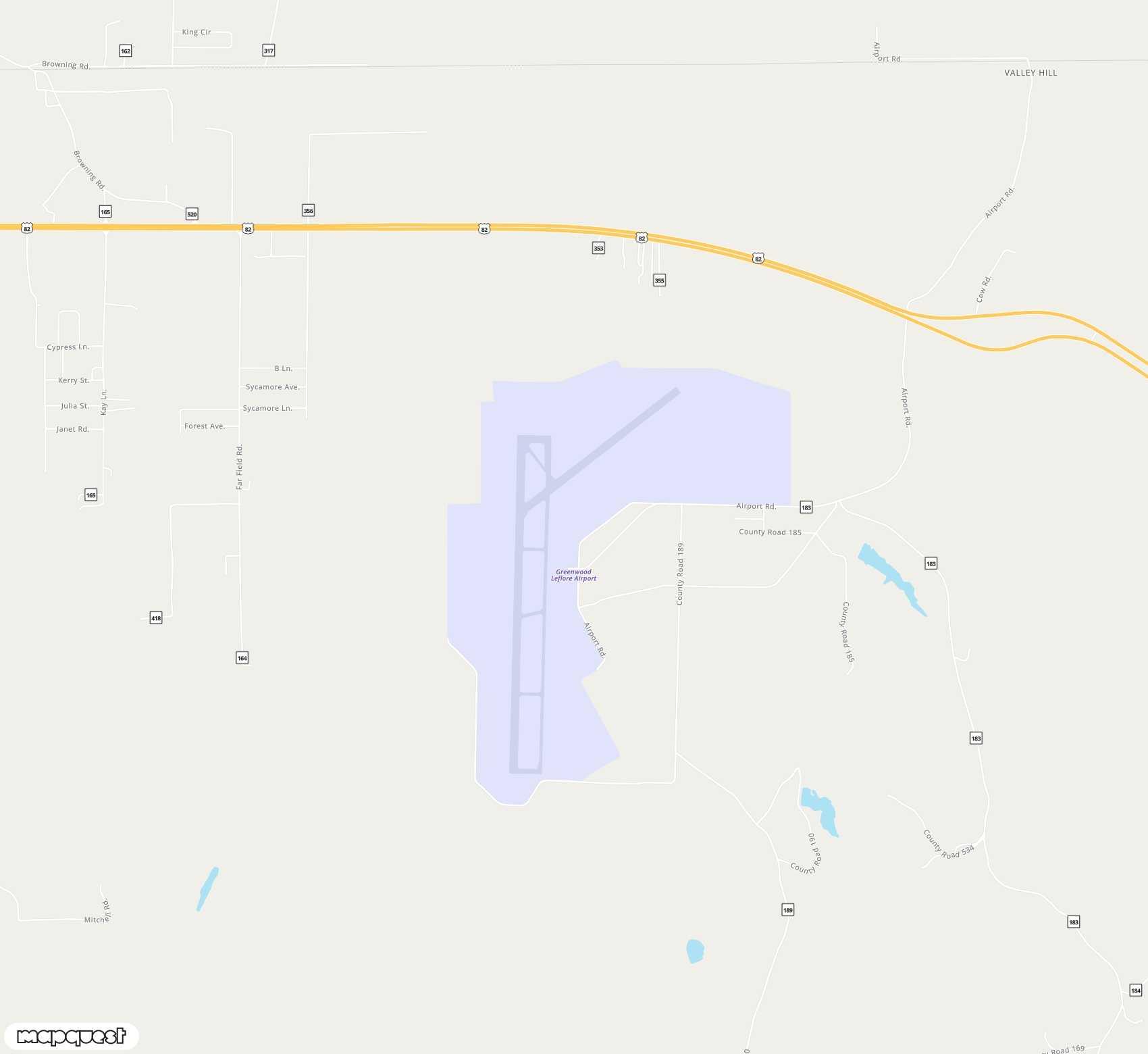 Carte de <span>Aéroport de </span>GreenwoodLeflore<span>(GWO)</span>