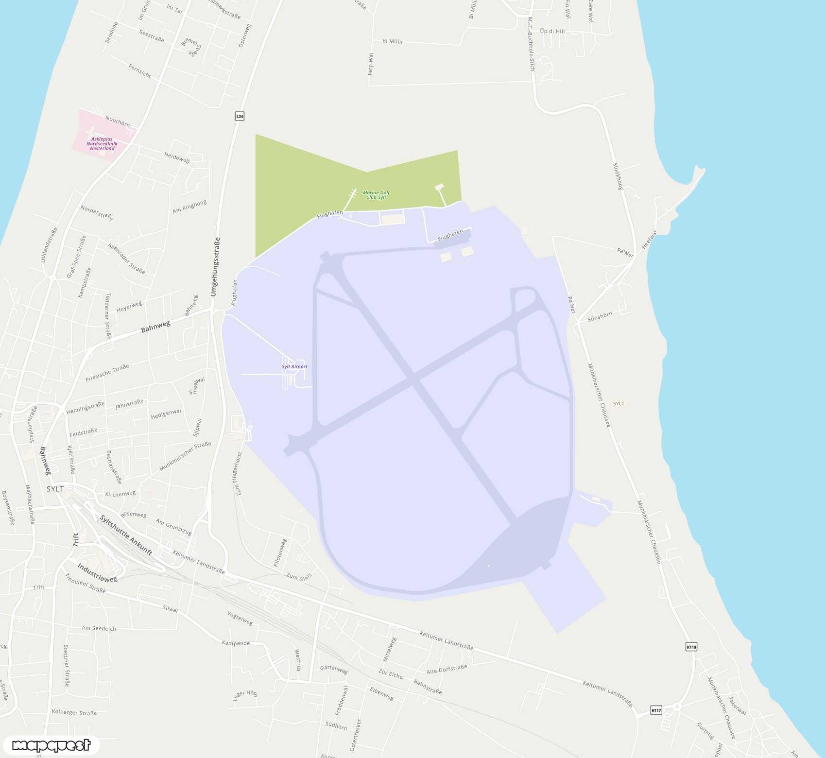 Carte de Westerland Sylt <span>airport (GWT)</span>