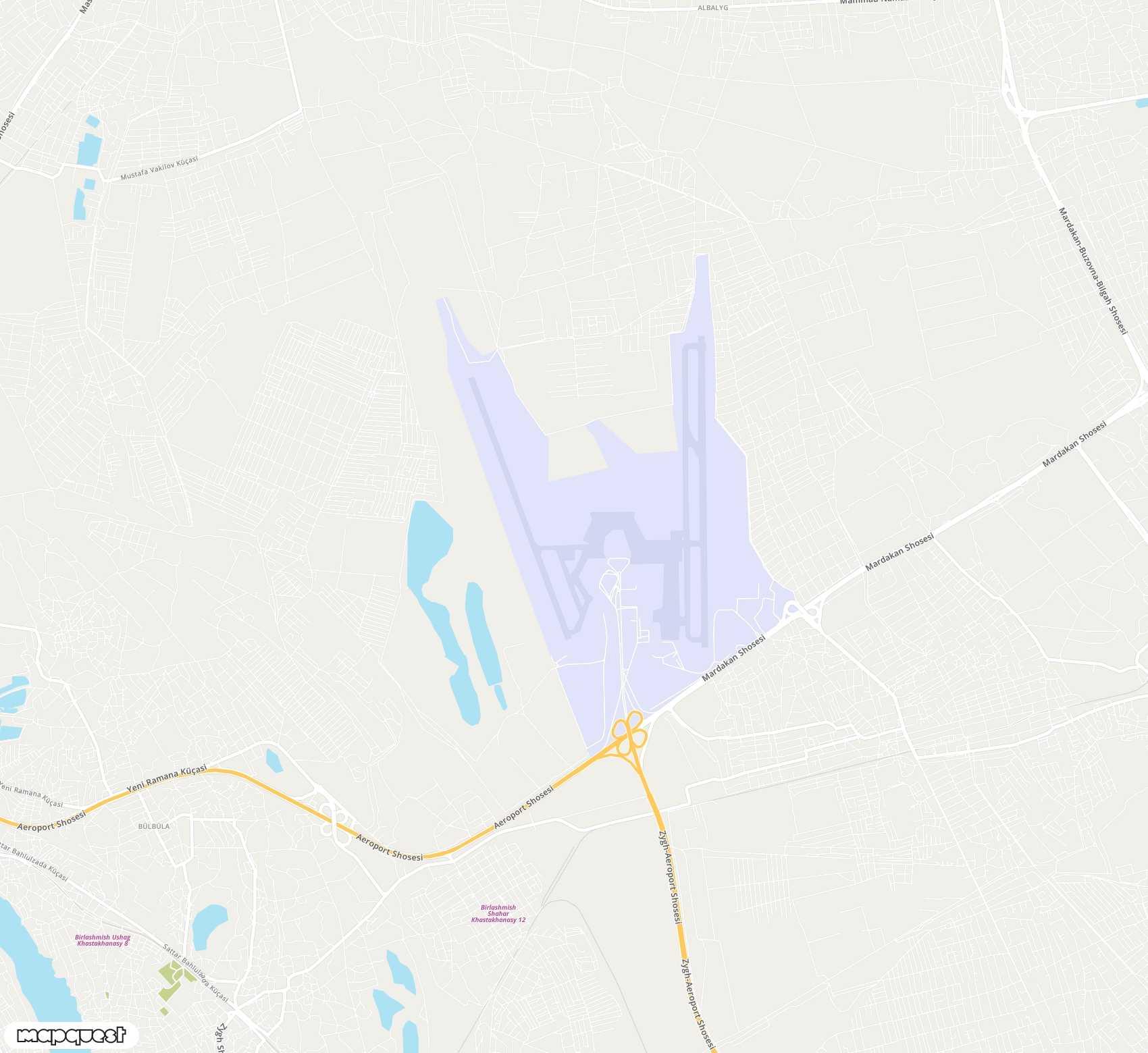 Carte de Heydar Aliyev <span>international airport (GYD)</span>