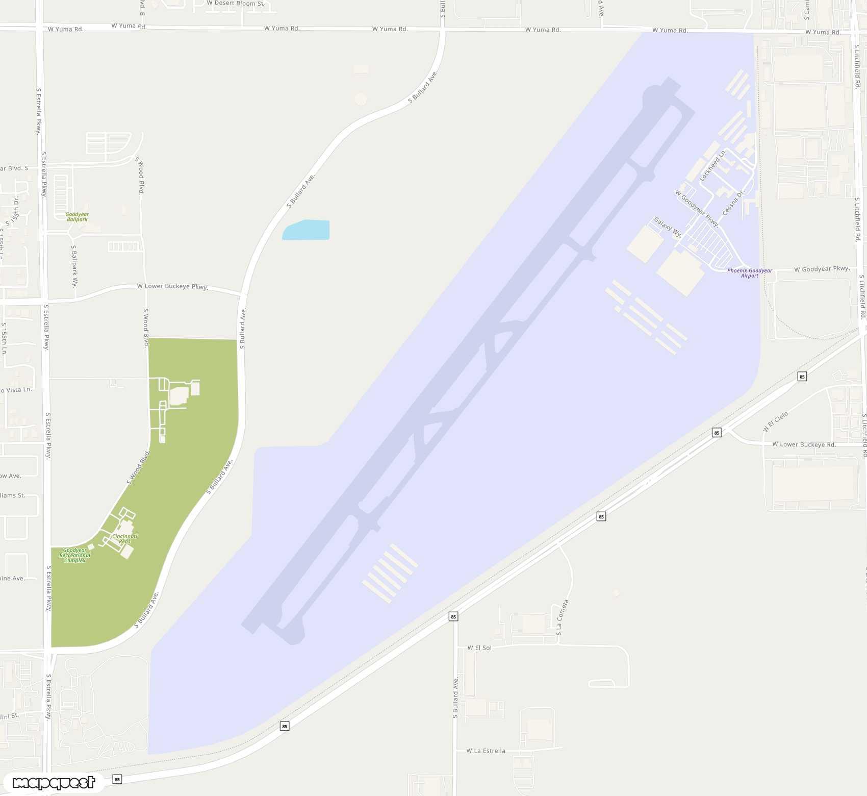 Carte de <span>Aérodrome de </span>Phoenix Goodyear<span>(GYR)</span>