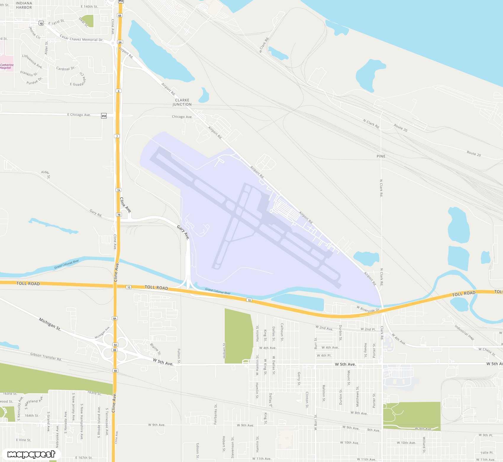 Carte de <span>Aéroport de </span>Gary Chicago<span>(GYY)</span>