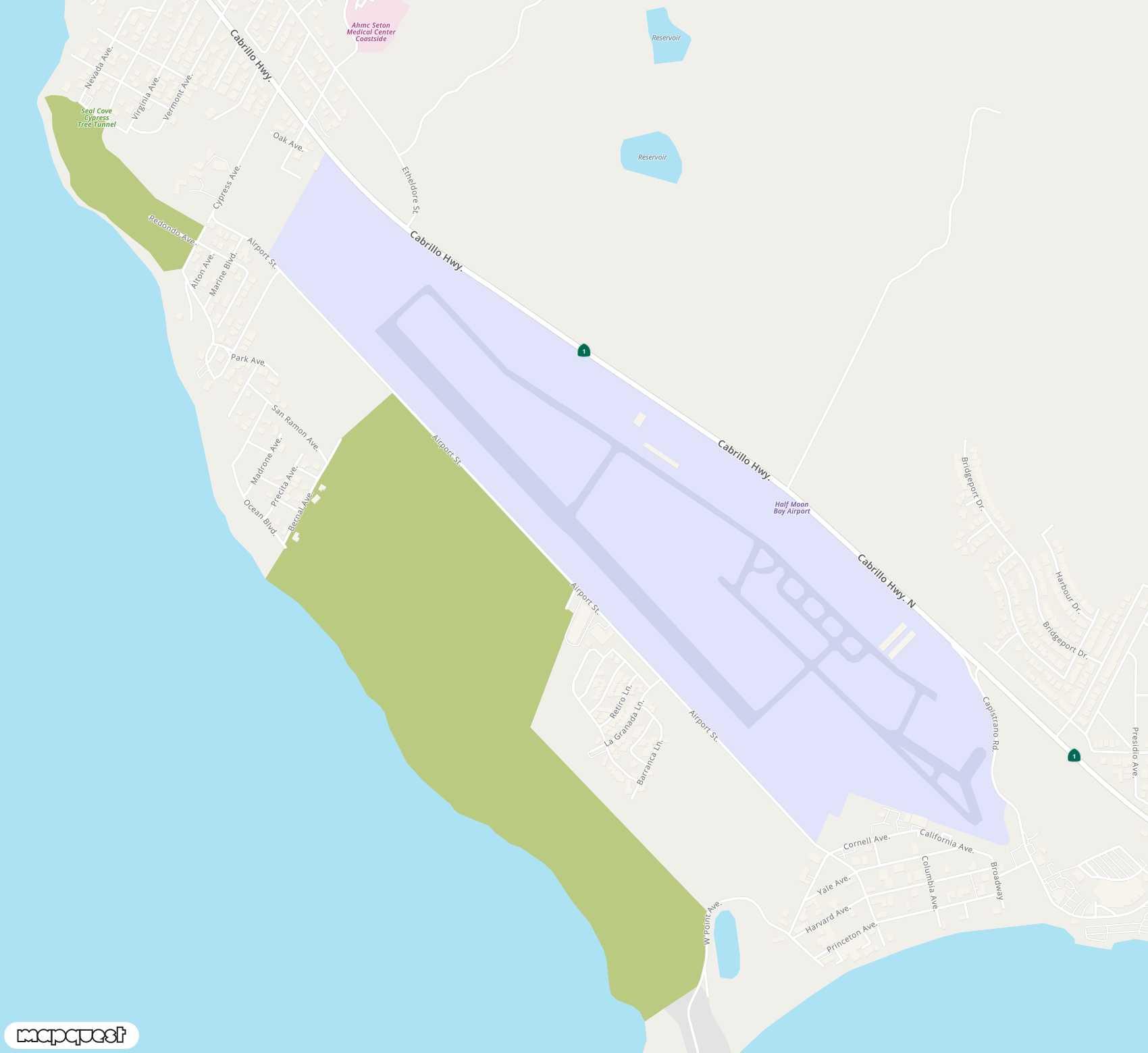 Carte de <span>Aérodrome de </span>Half Moon Bay<span>(HAF)</span>