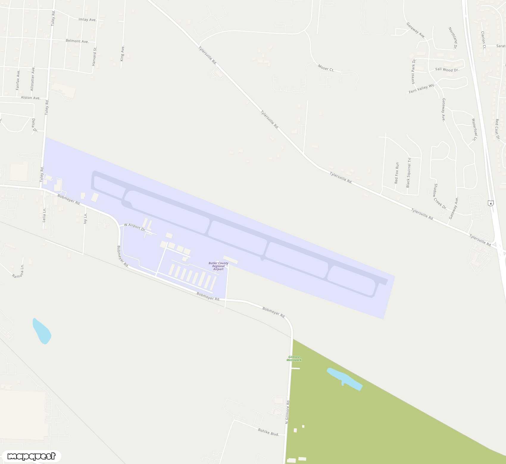 Carte de <span>Aérodrome de </span>Butler Co Regional - Hogan Field<span>(HAO)</span>