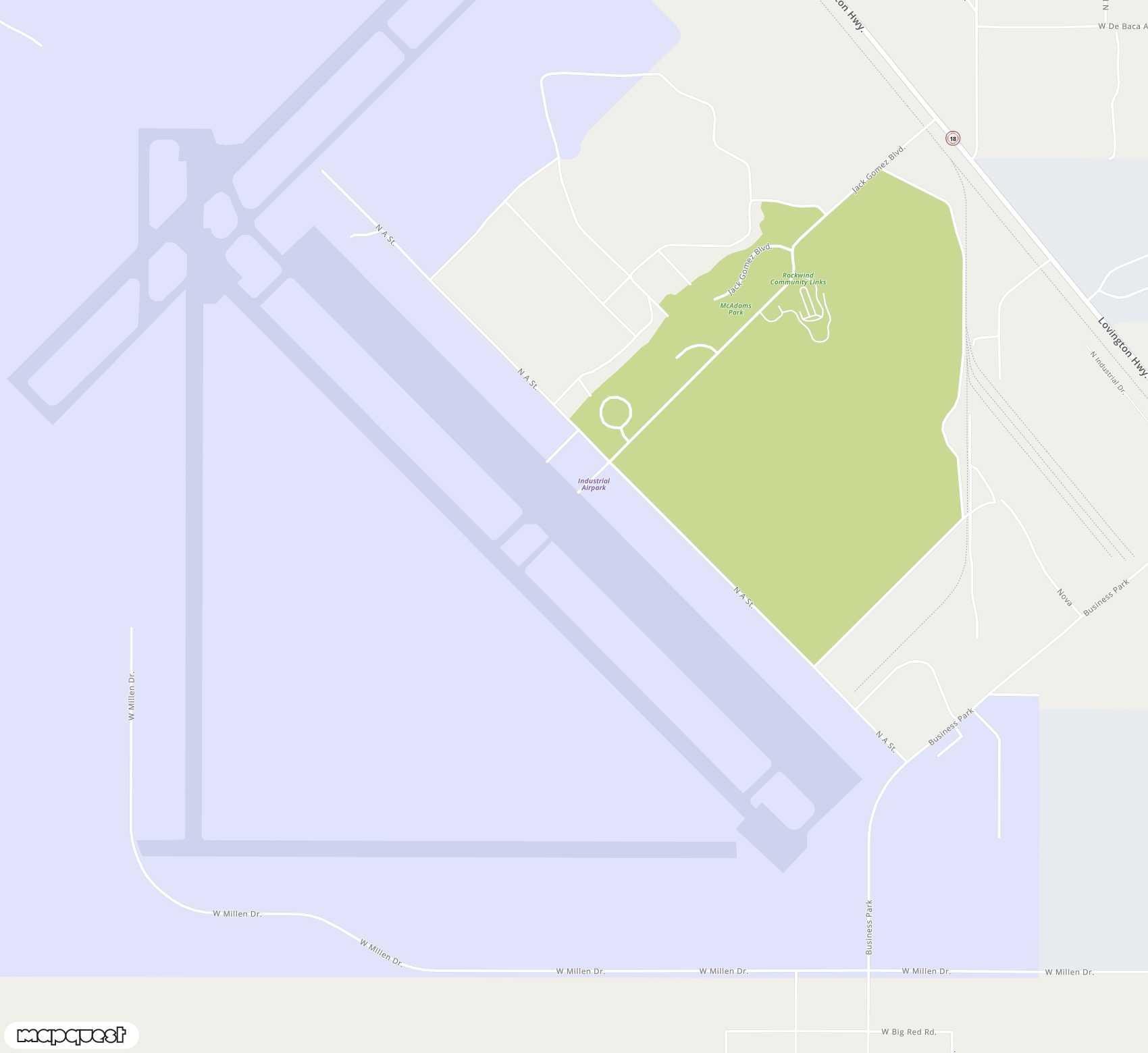 Carte de <span>Aérodrome de </span>Industrial Airpark<span>(HBB)</span>