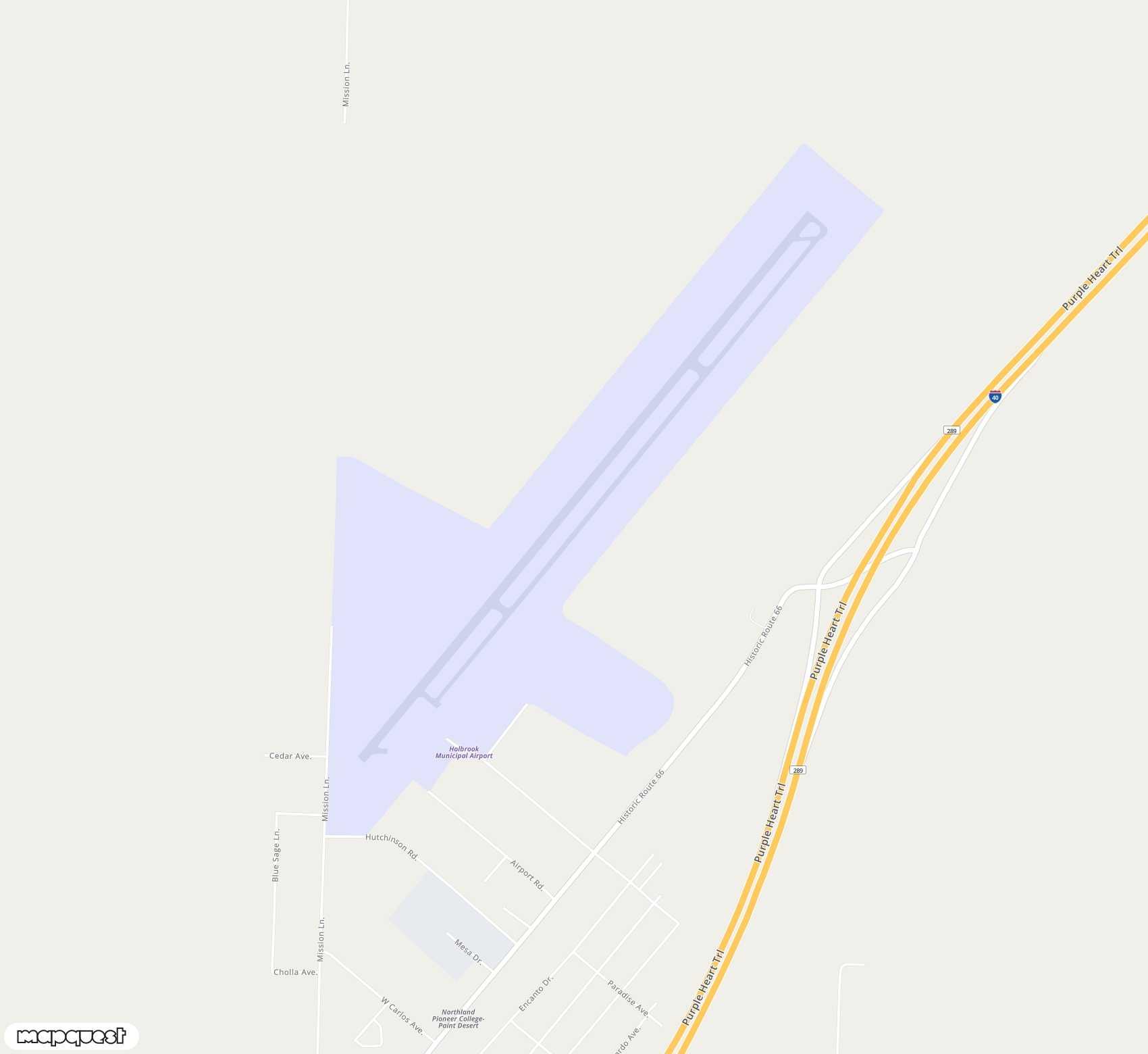 Carte de <span>Aérodrome de </span>Holbrook Municipal<span>(HBK)</span>