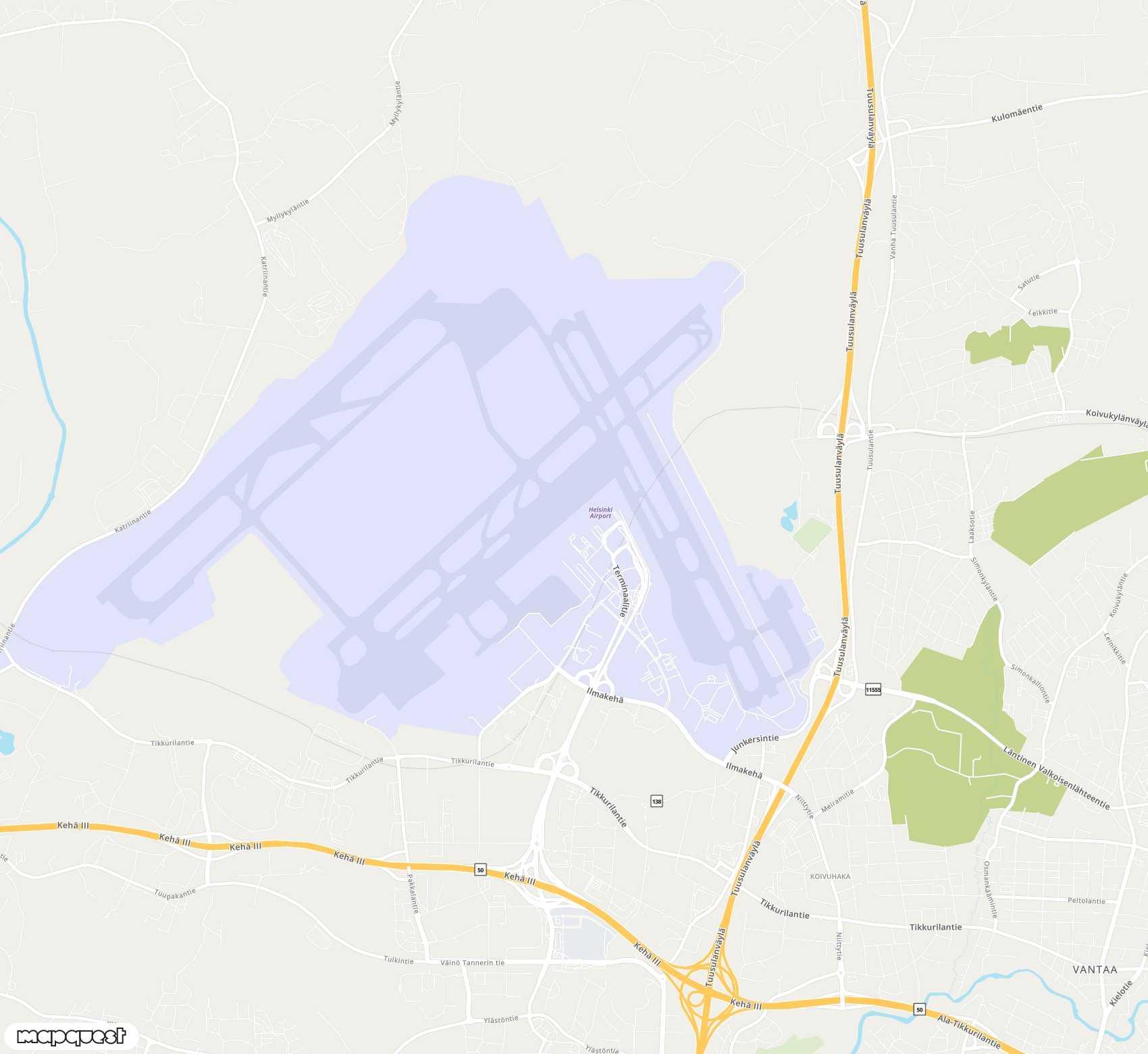 Carte de <span>Aéroport international de </span>Helsinki Vantaa<span>(HEL)</span>