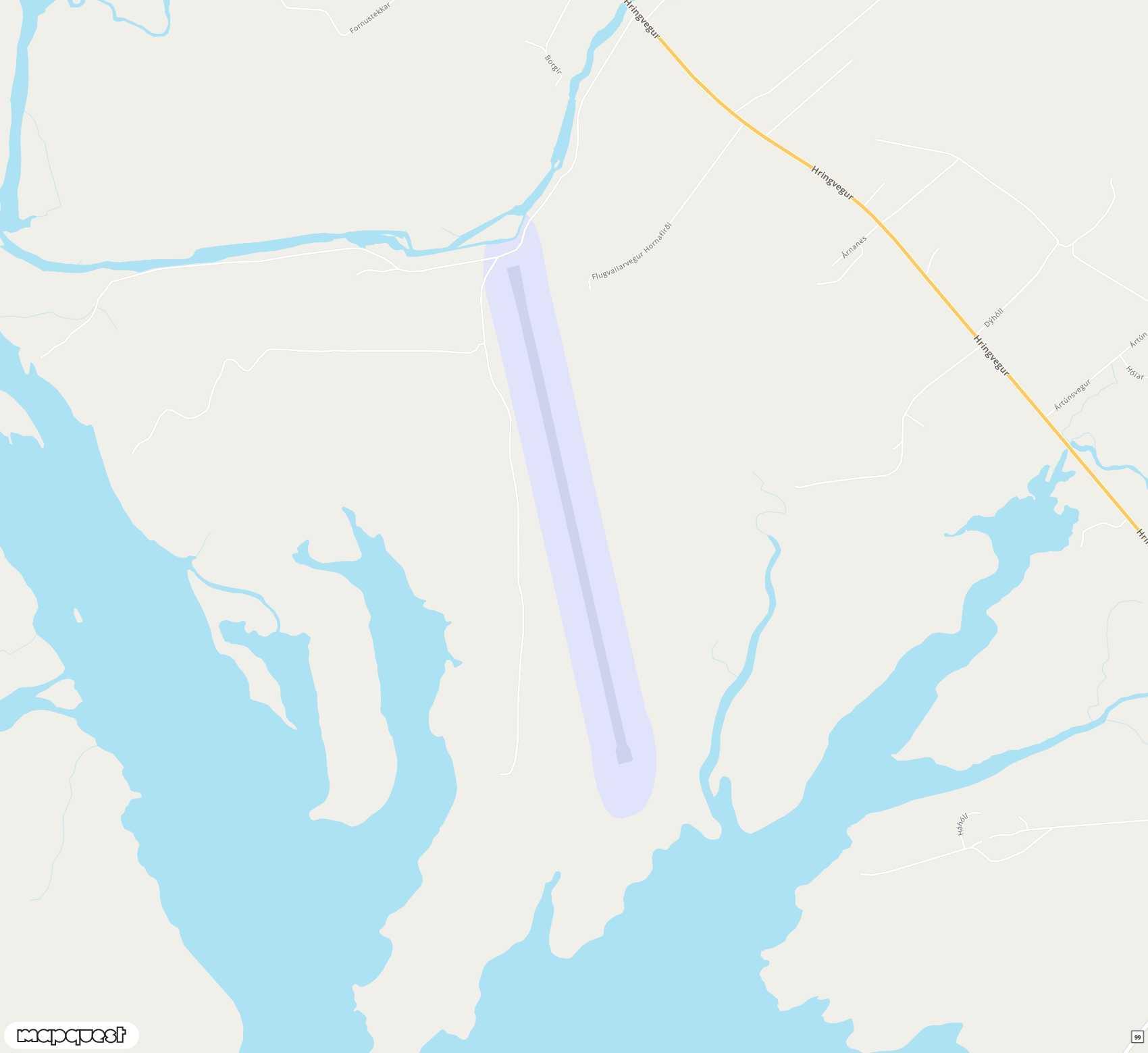 Carte de Hornafjörður <span>airport (HFN)</span>