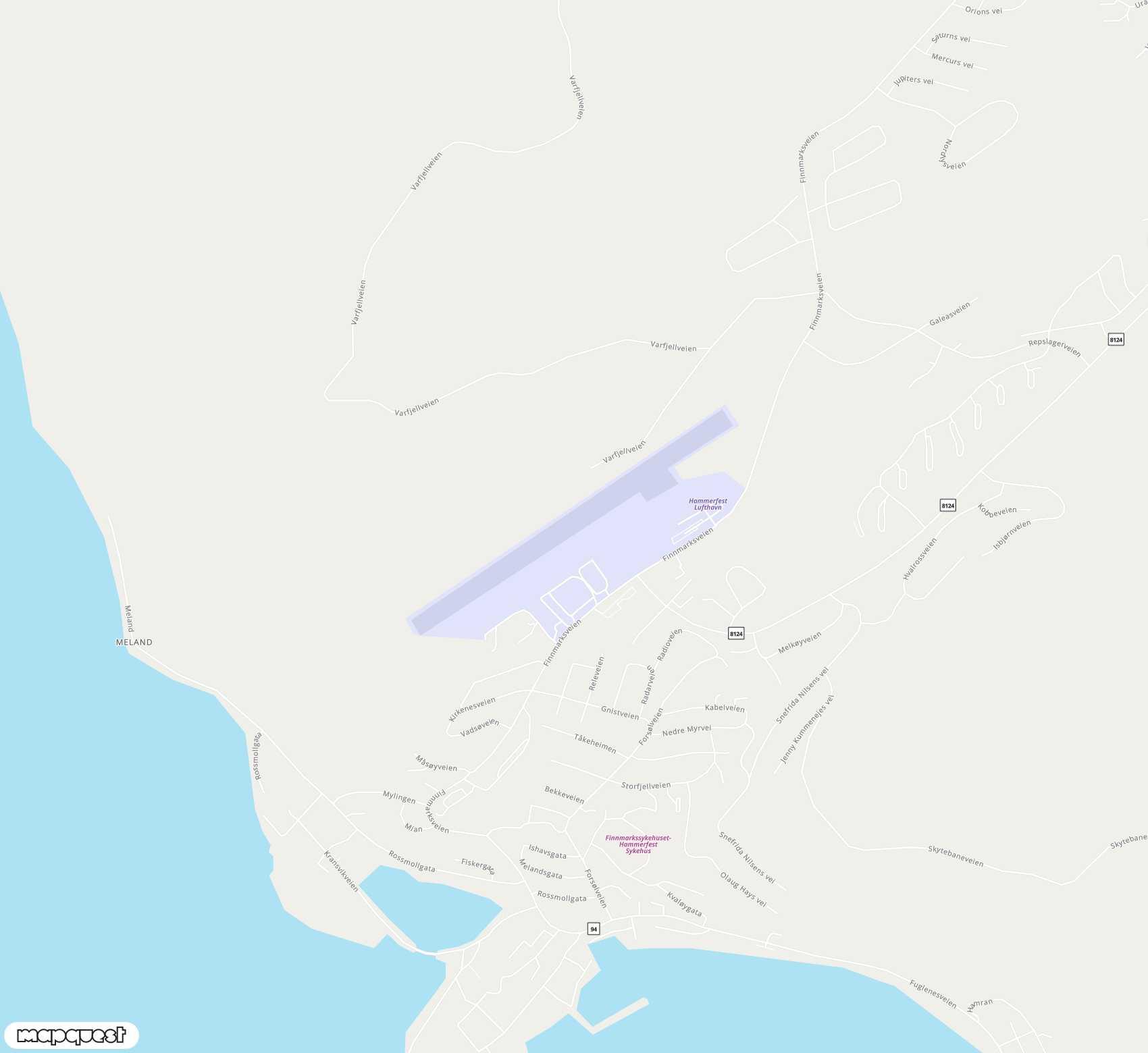Carte de Hammerfest <span>airport (HFT)</span>