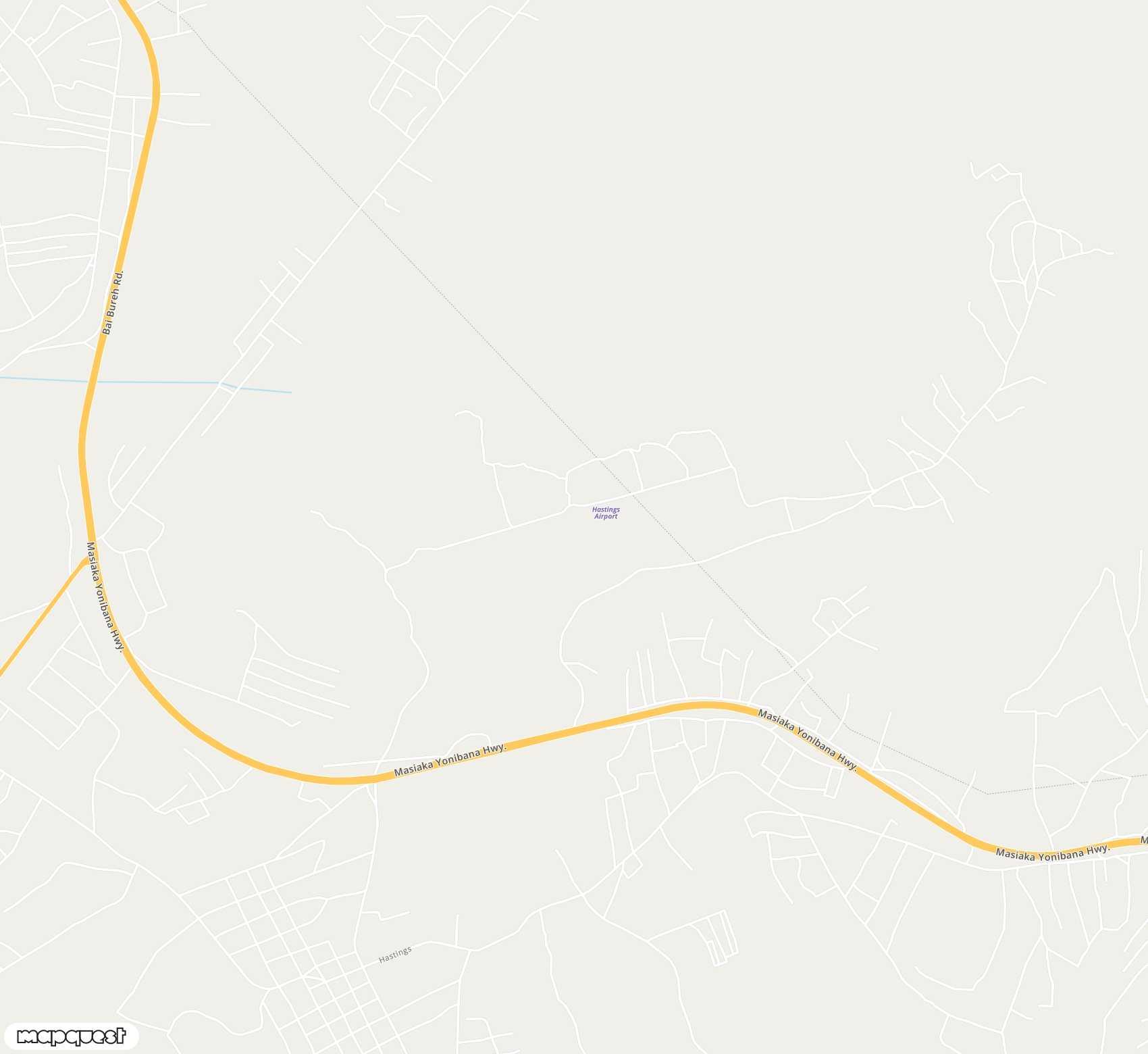 Carte de <span>Aérodrome de </span>Hastings<span>(HGS)</span>