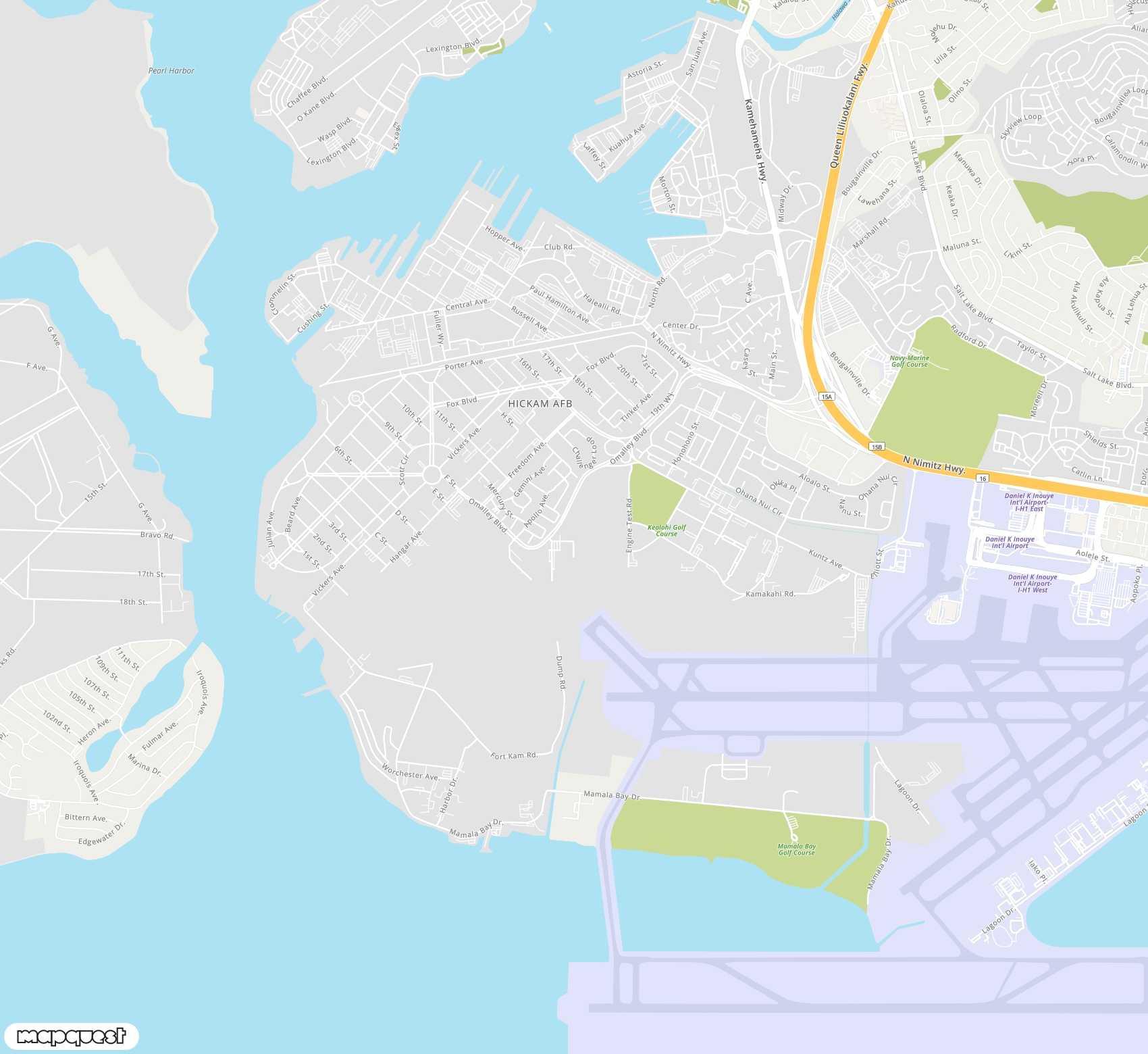 Carte de Hickam Air Force Base <span>airport (HIK)</span>